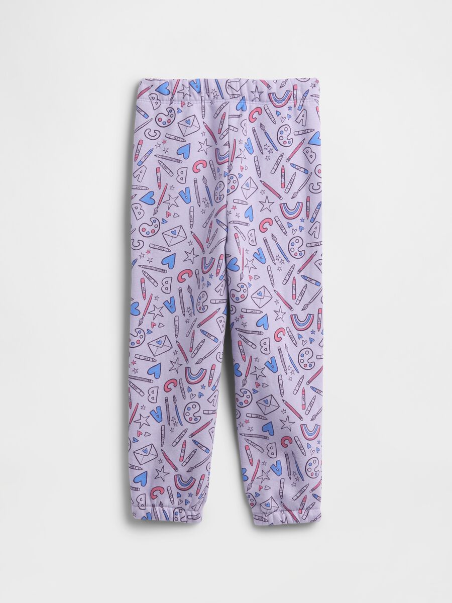 Pantaloni viola per bambina con stampa grafica Bimba_1