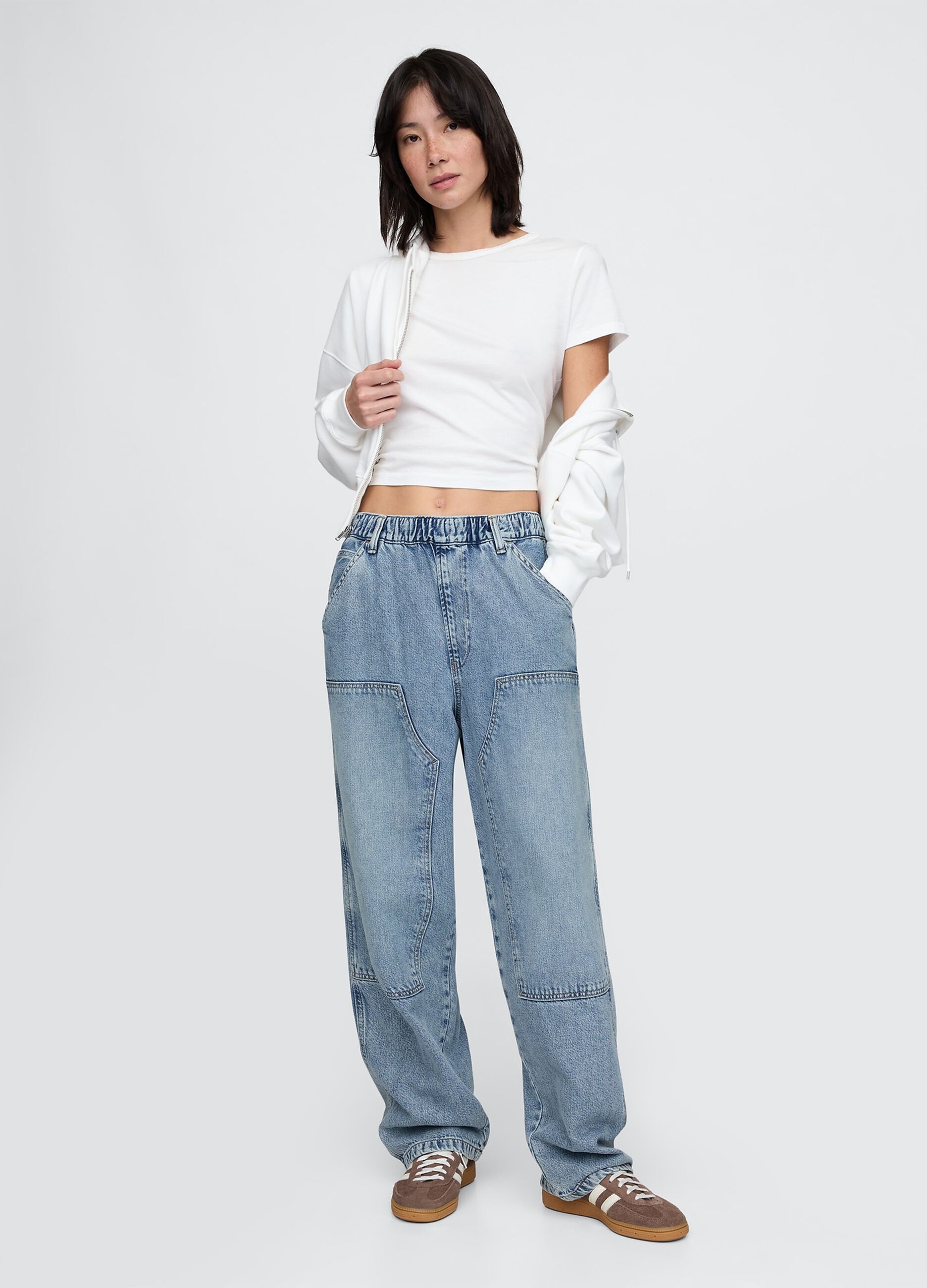 Jeans blu baggy in cotone e Lyocell Gap_3