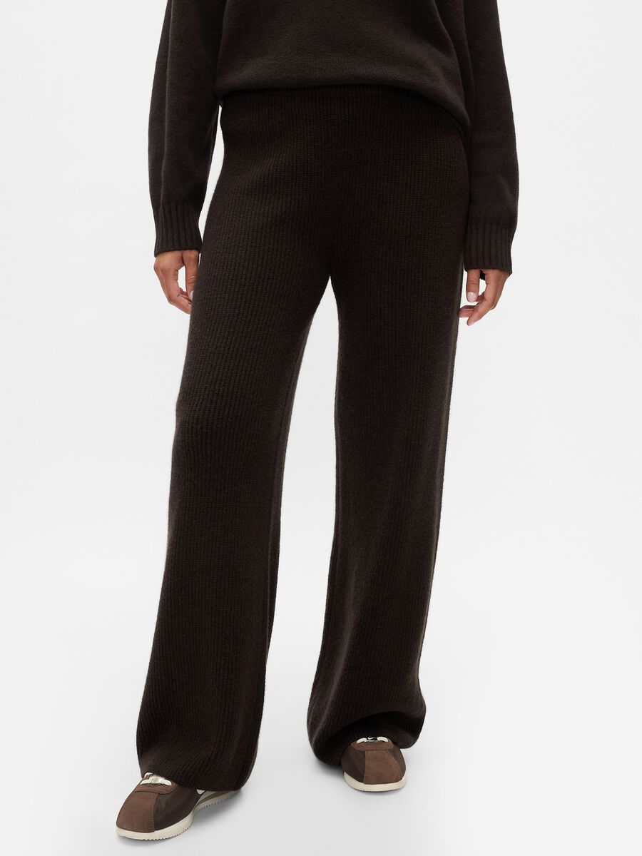 Pantalone a gamba larga a costine Donna_1