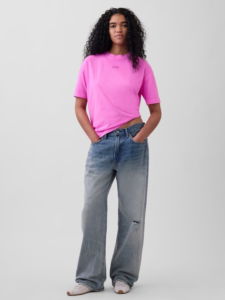 T-shirt a maniche corte in puro cotone Donna_2