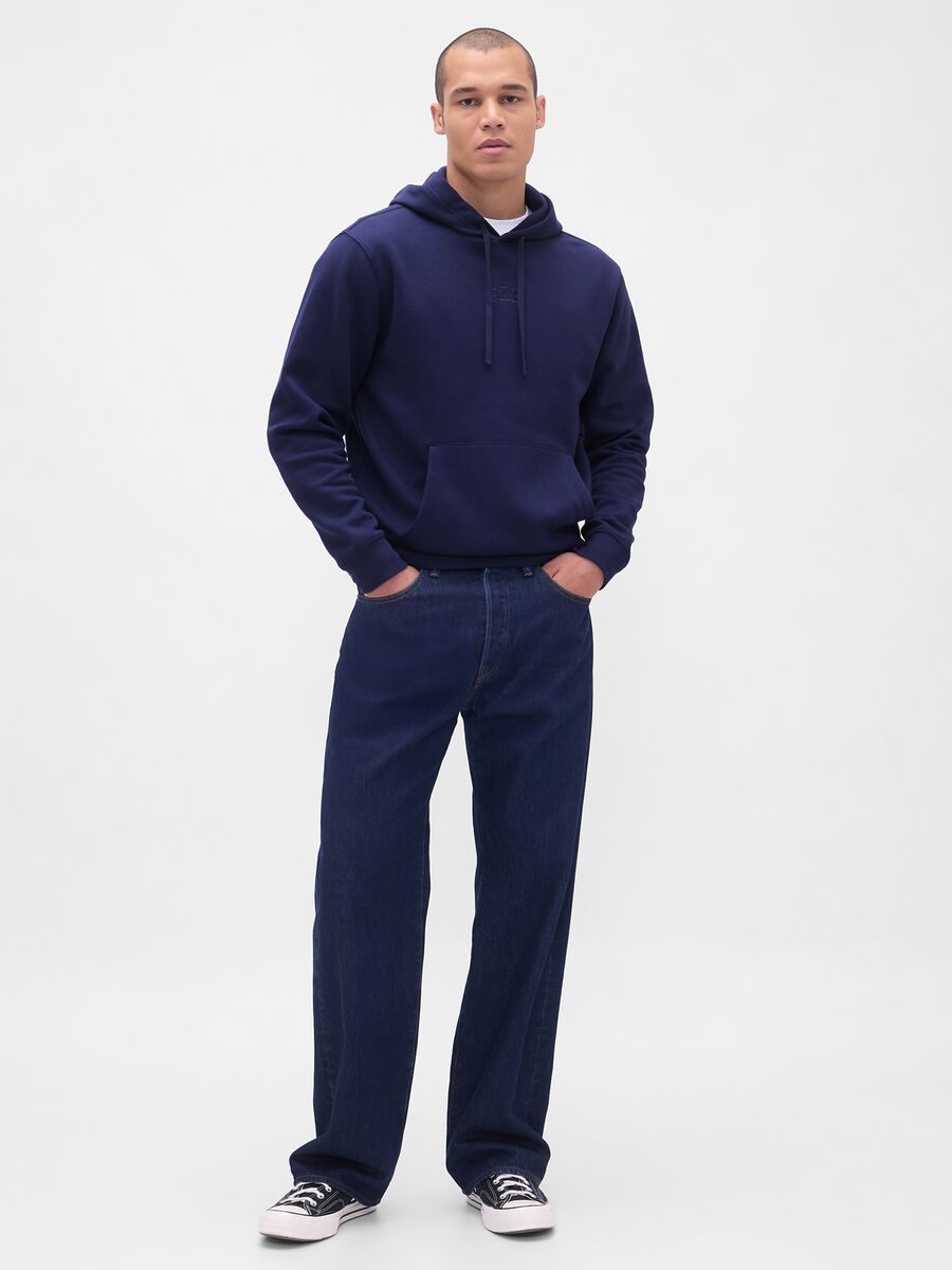 Blue Hoodie Sweatshirt Man_1