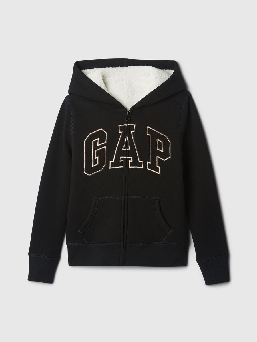 Full-zip con cappuccio interno in sherpa  Bambina_0