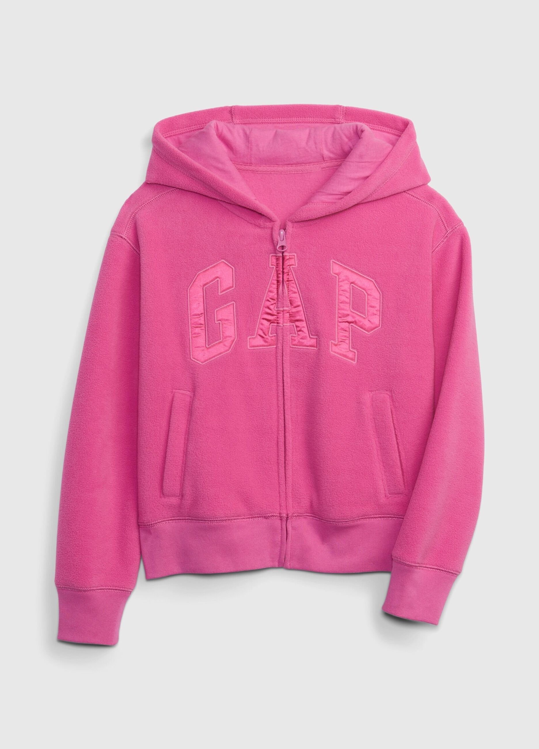 Fleece full-zip sweatshirt with hood