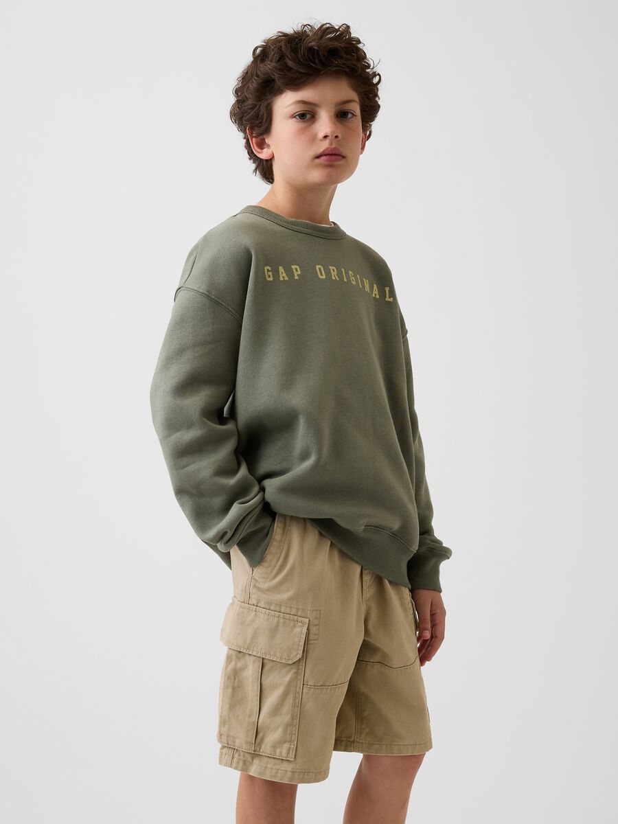 Felpa girocollo in misto cotone con logo GAP Bambino_0