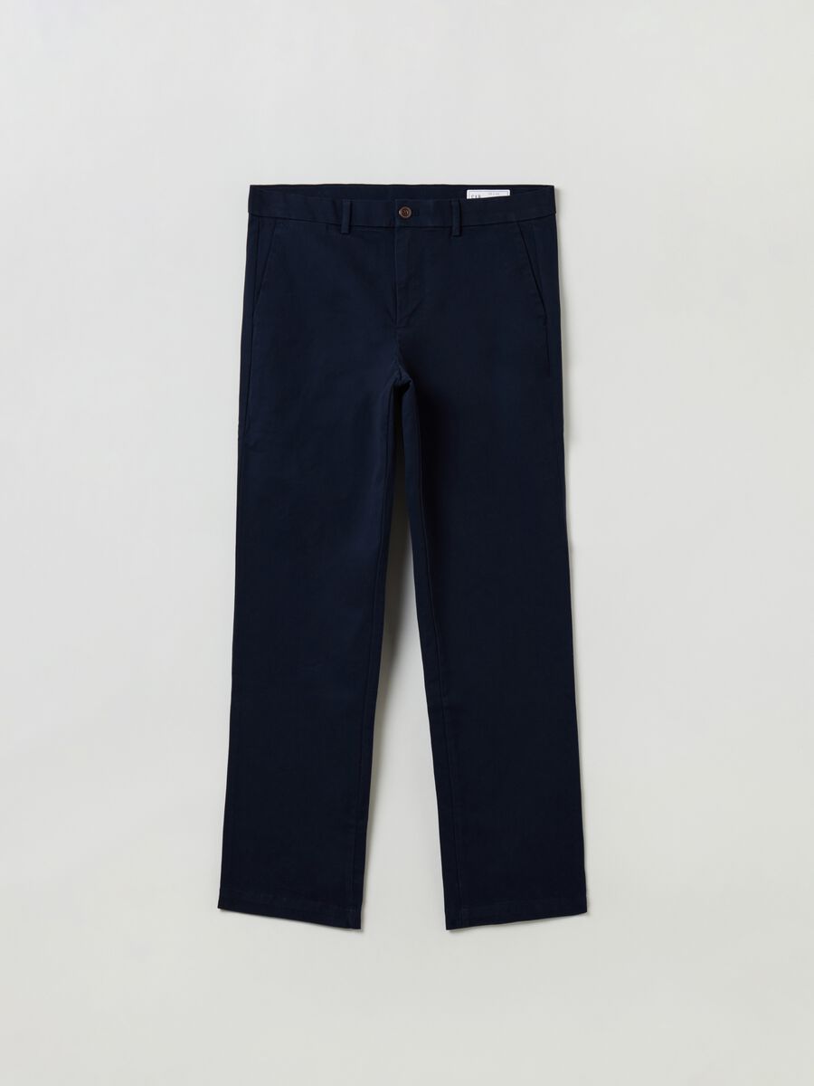 Straight-fit trousers in stretch cotton Man_3