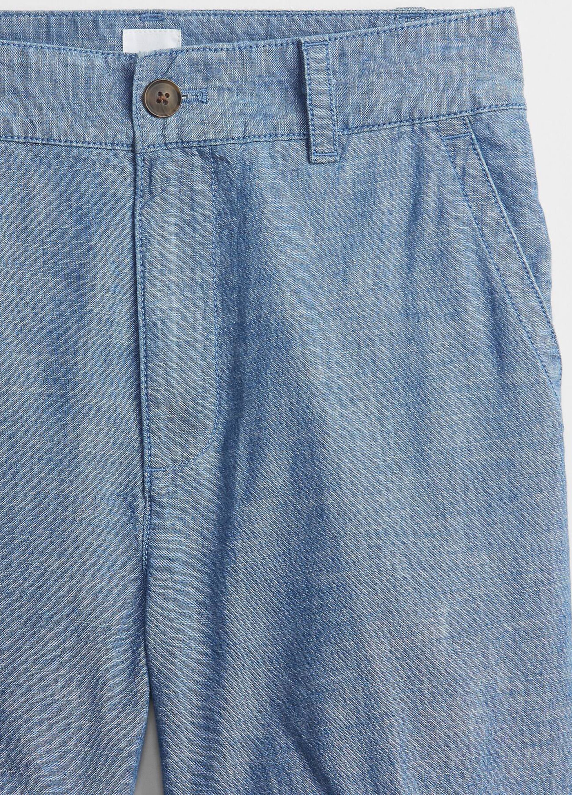 Chino shorts in chambray cotton