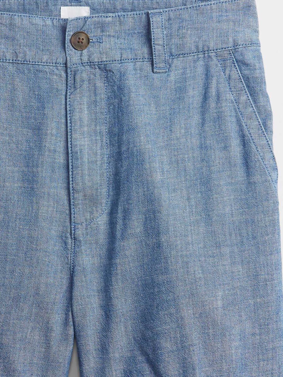 Chino shorts in chambray cotton Woman_5