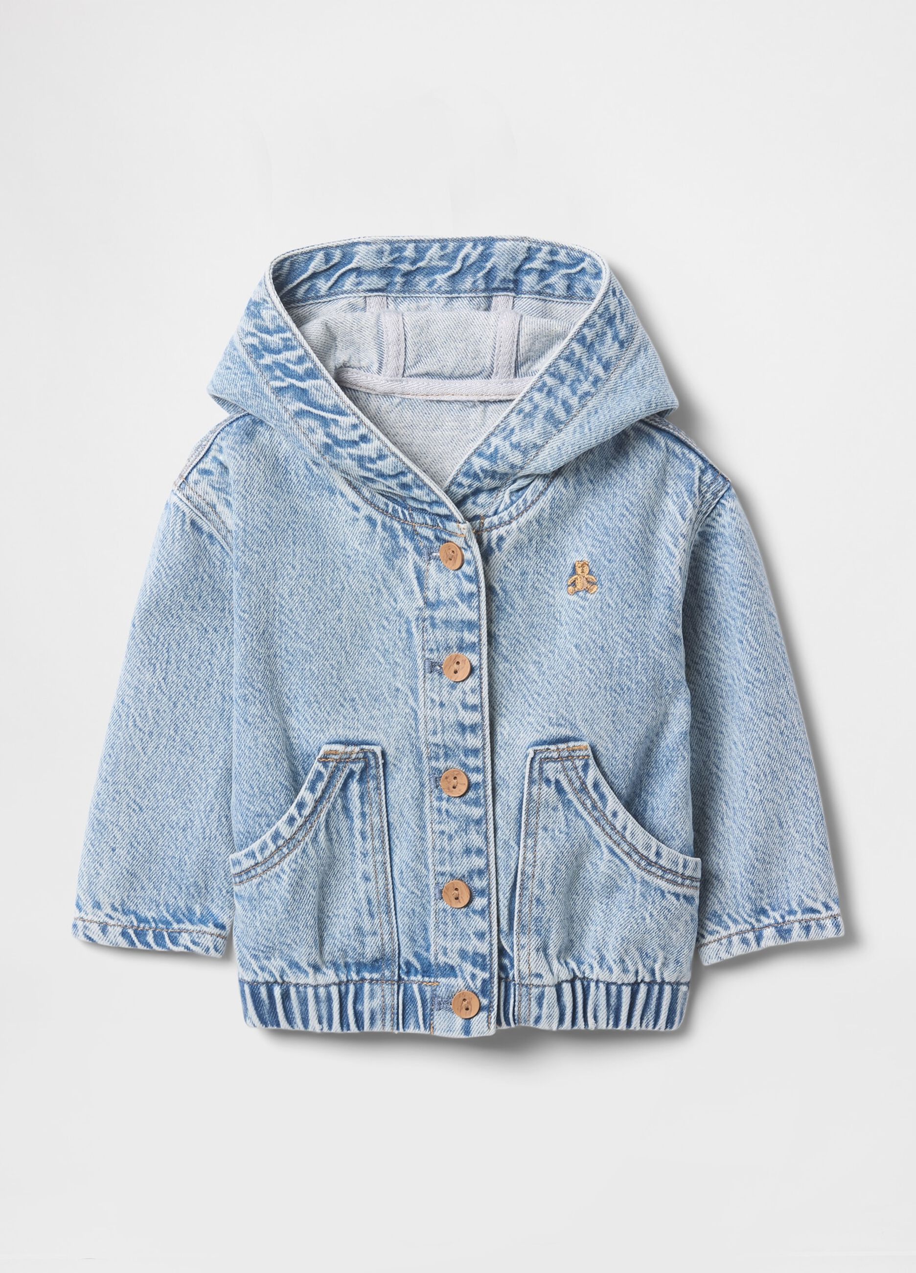 Giacca con cappuccio in stile denim per bambino
