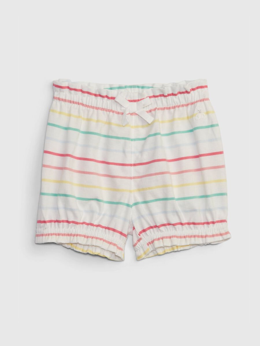 Cotton shorts with print and embroidery Newborn_0