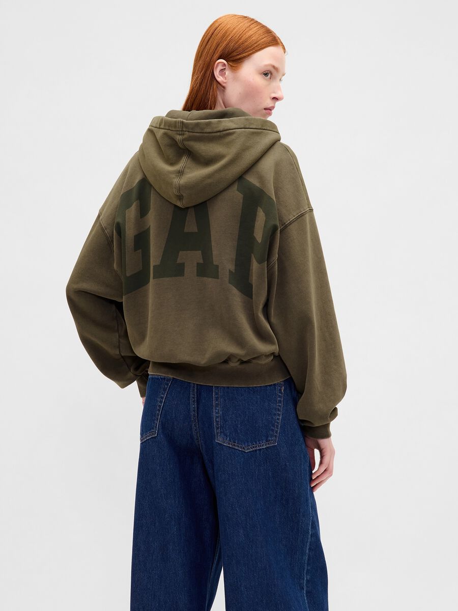 Felpa con cappuccio e logo Donna_1