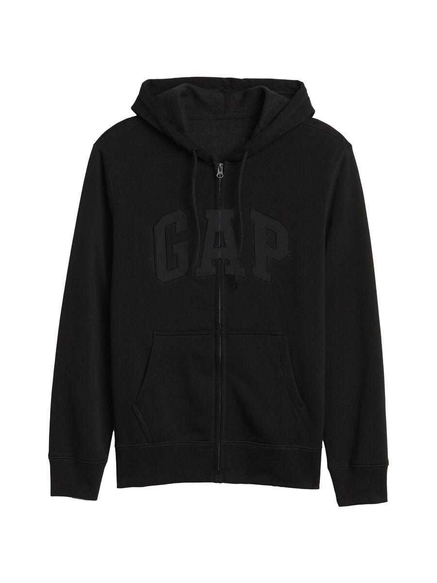 Full-zip sweatshirt in fleece with hood and embroidered logo Man_1