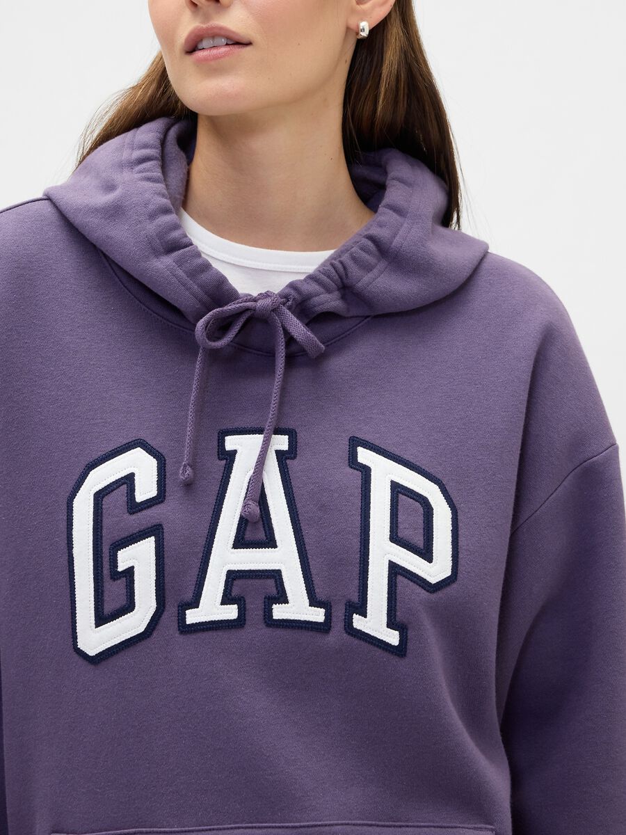 Felpa viola con cappuccio Donna_3