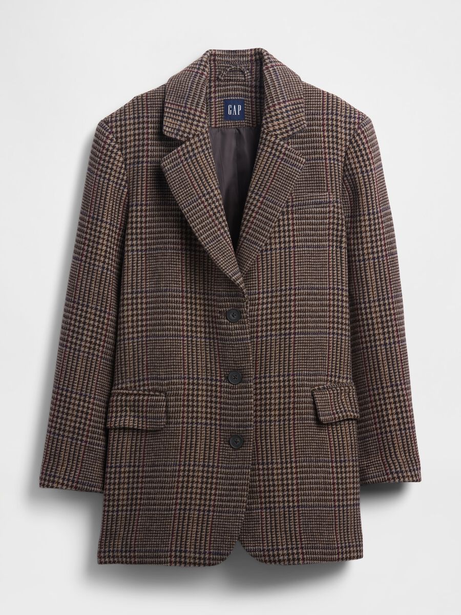 Brown Jacket with Checked Pattern Woman_3