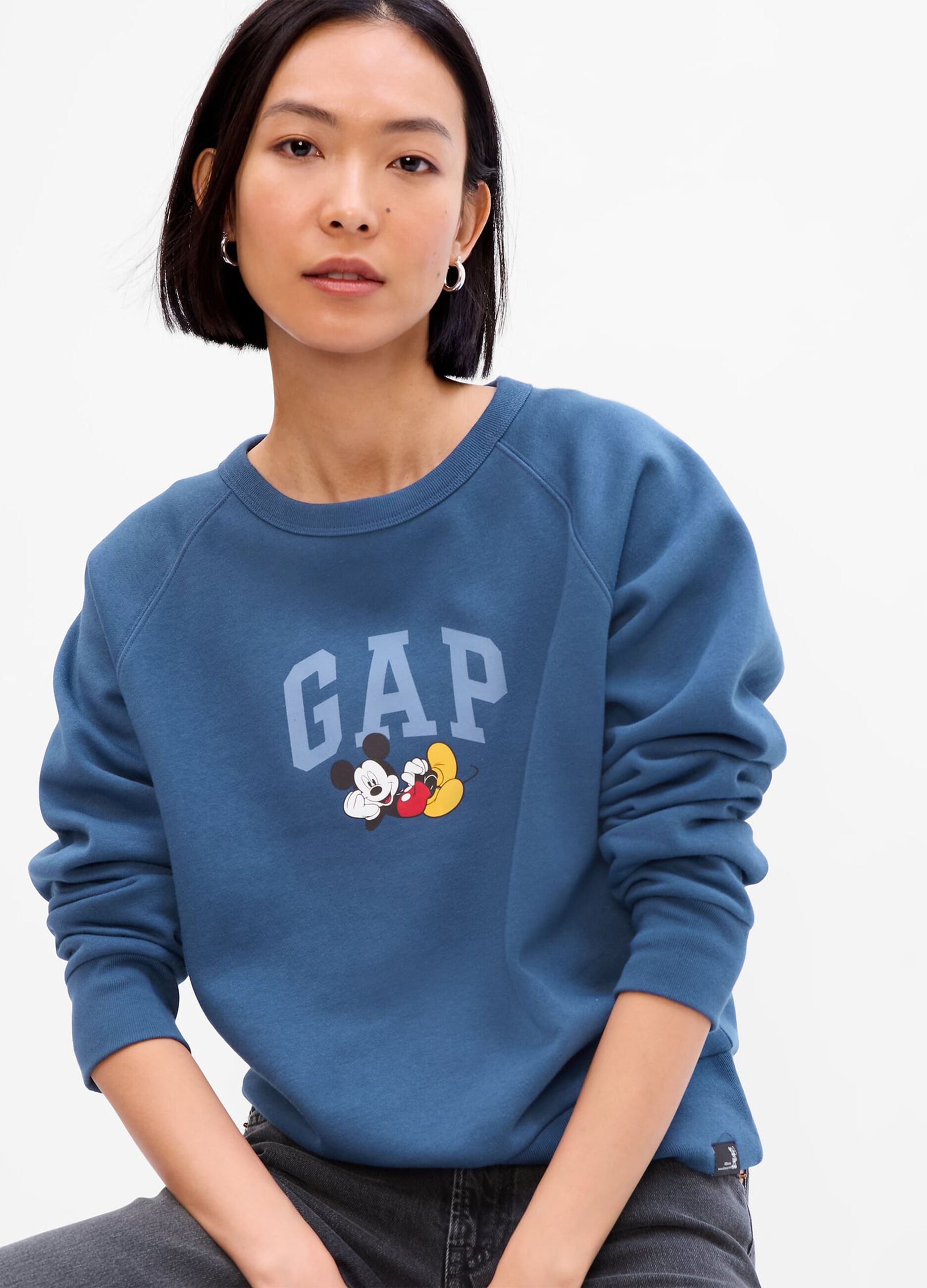 Sweatshirt with printed logo and Disney Mickey Mouse