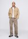 Jeans workwear a gamba larga beige_0