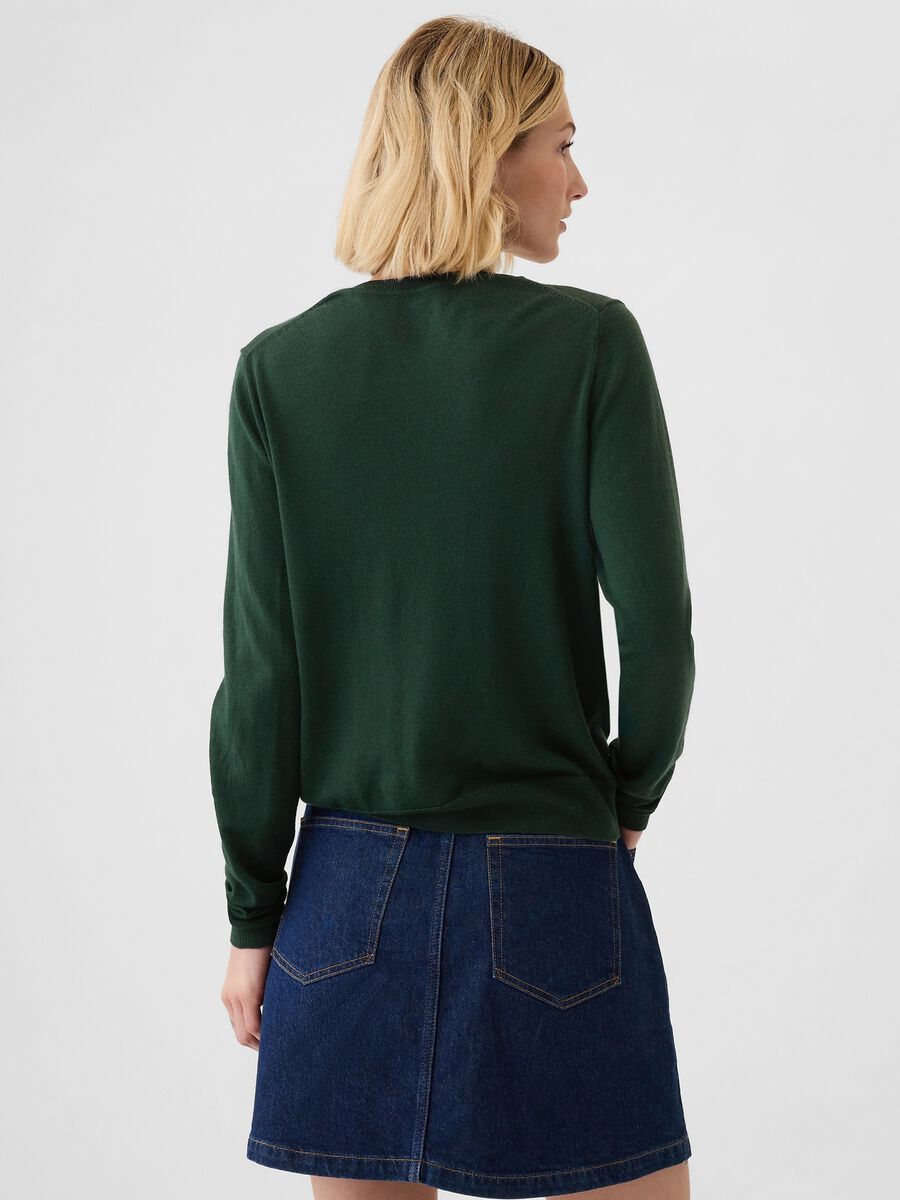 Merino wool pullover with round neck Woman_2