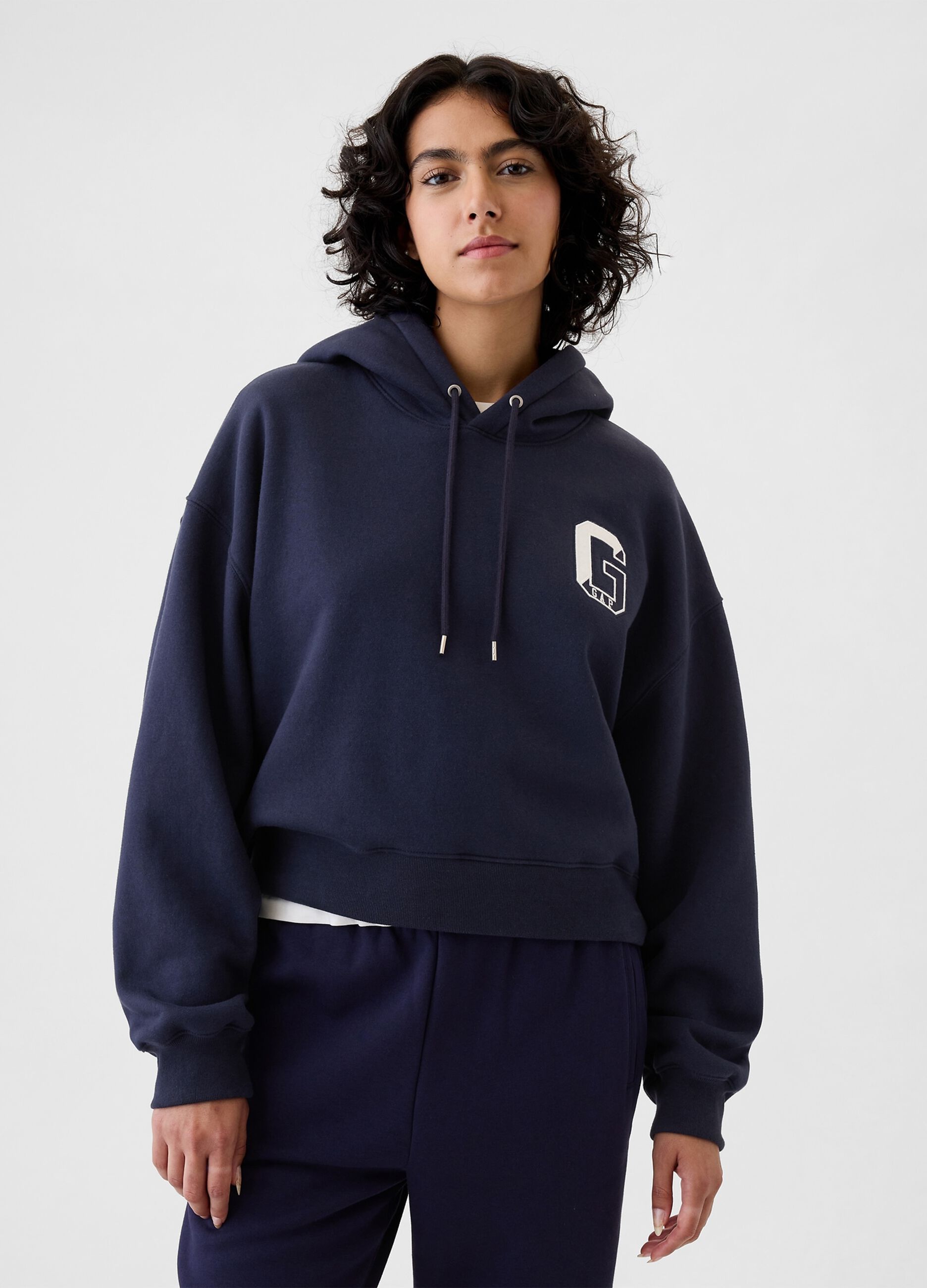 Felpa oversize con cappuccio e logo