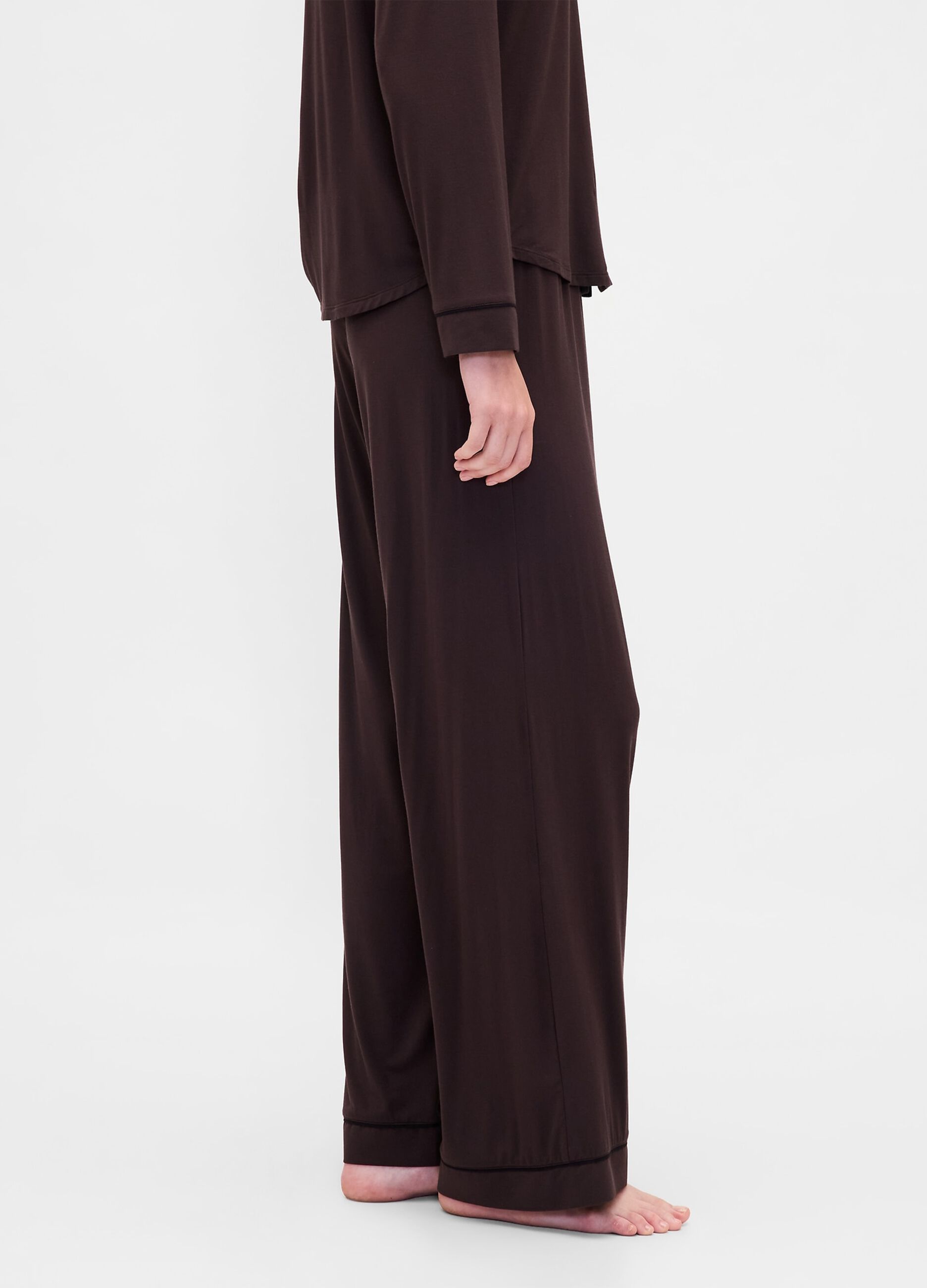 Pigiama marrone in tessuto modal elasticizzato_3