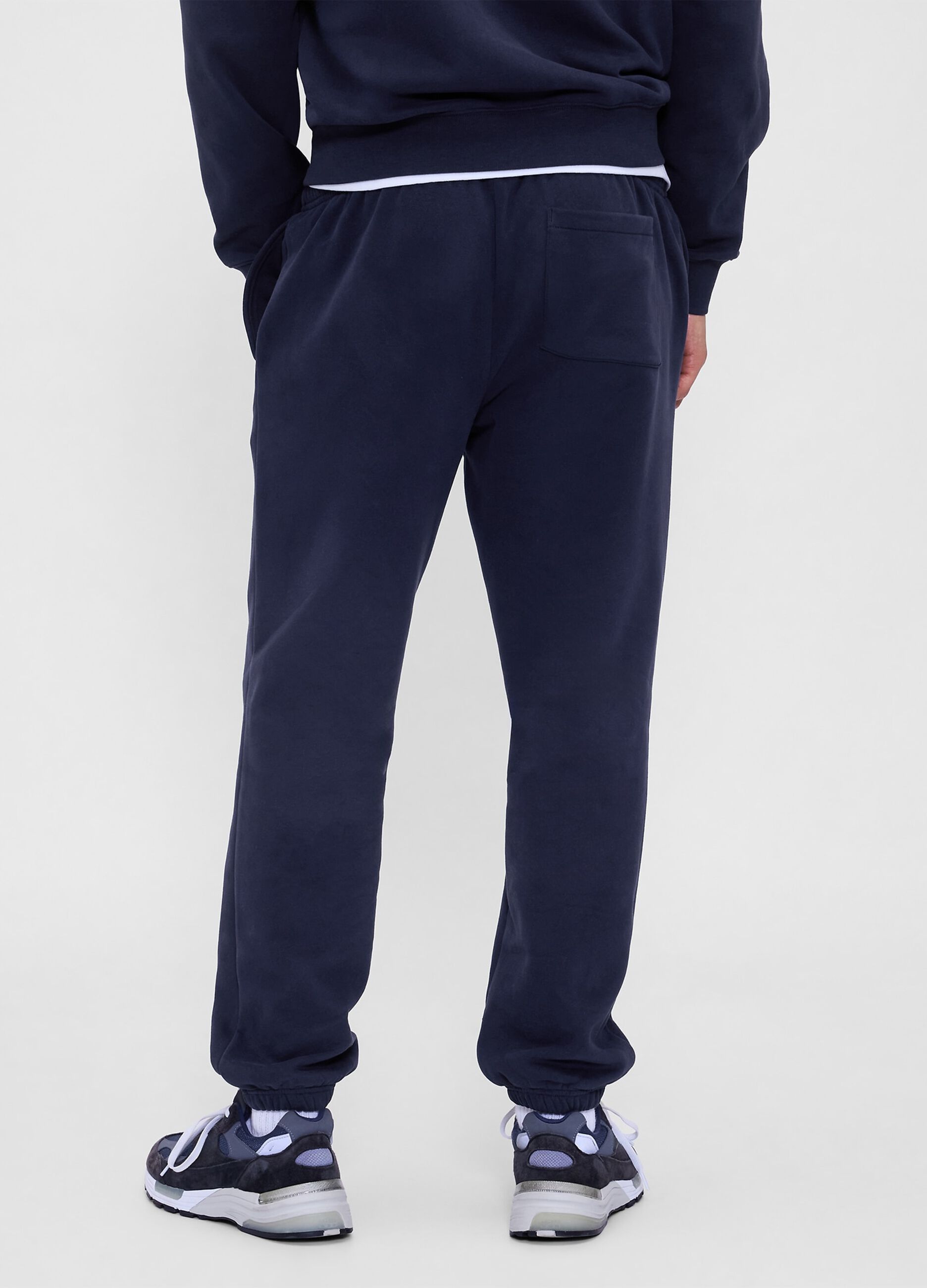 Blue Trousers in Cotton and Polyester Blend