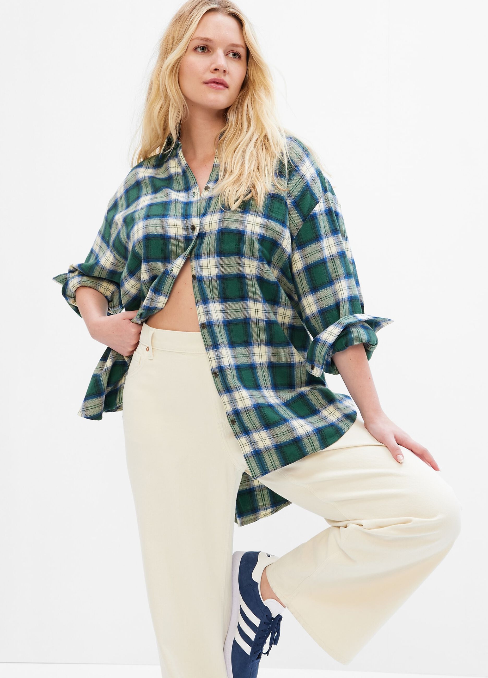 Oversize shirt in check flannel