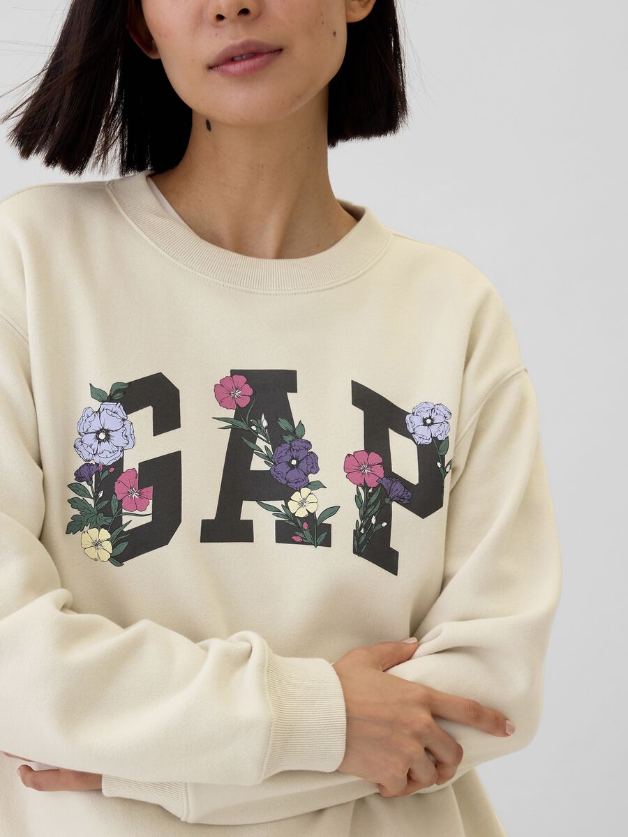 Felpa con scollo rotondo e logo Donna_3