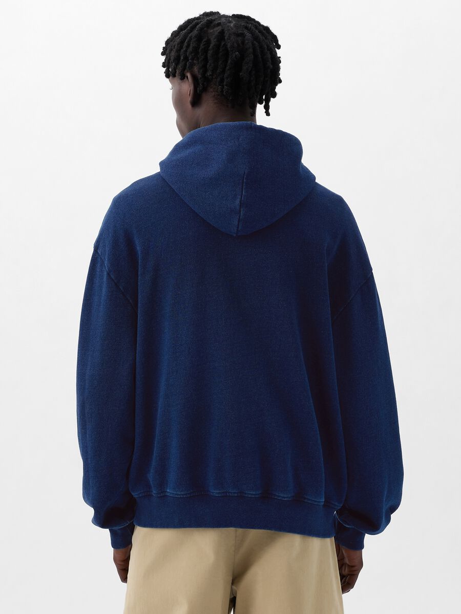 DAP x GAP Felpa in denim con cappuccio e logo Unisex_3