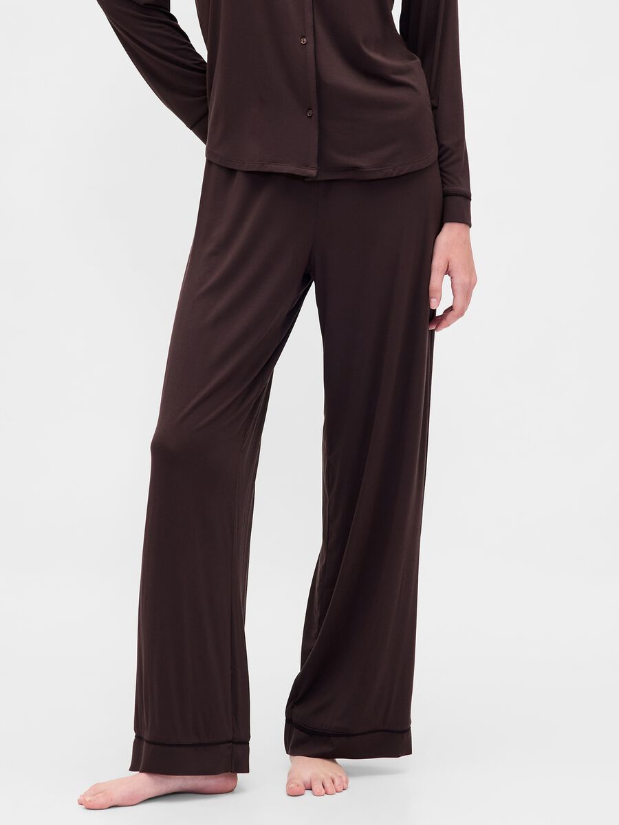 Brown Pyjama in Stretch Modal Fabric Woman_1