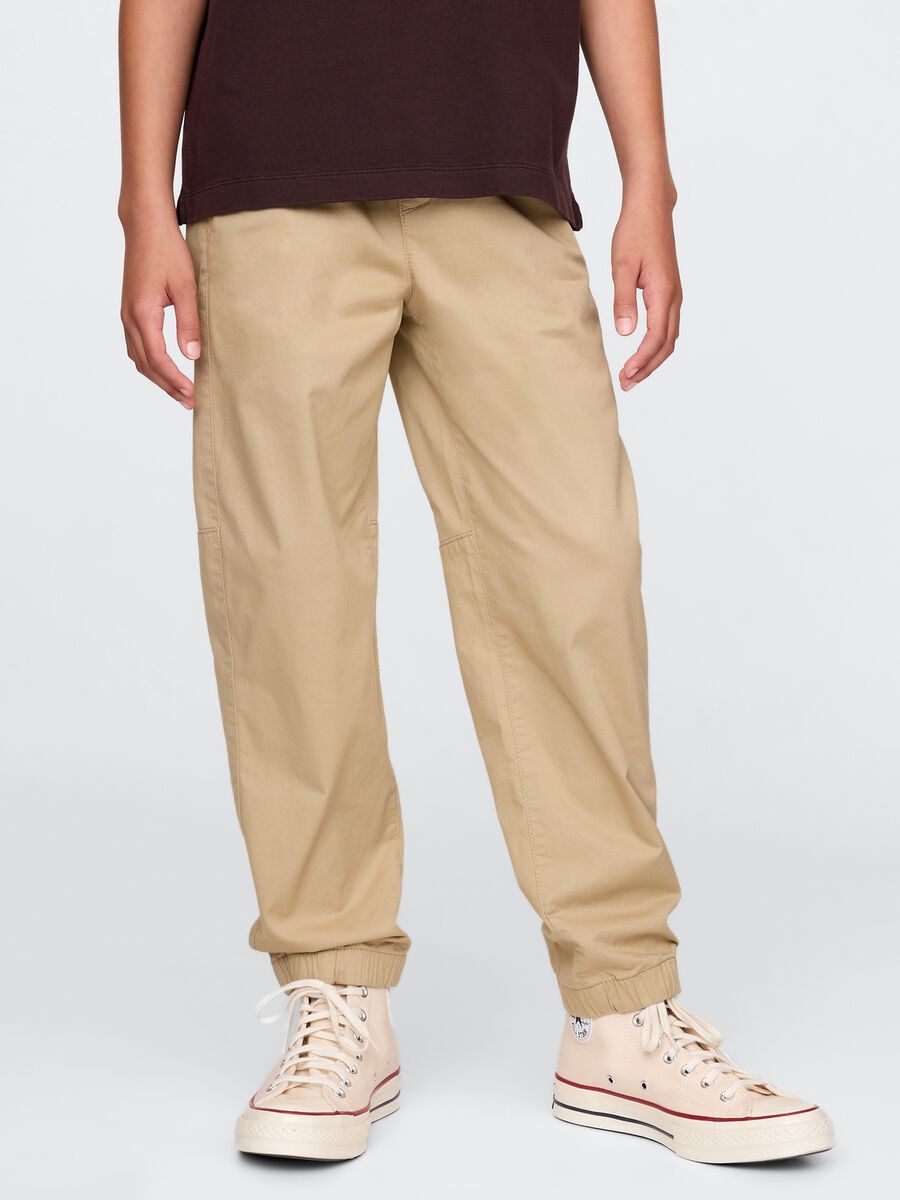 Pantaloni beige elasticizzati per bambino Bambino_1