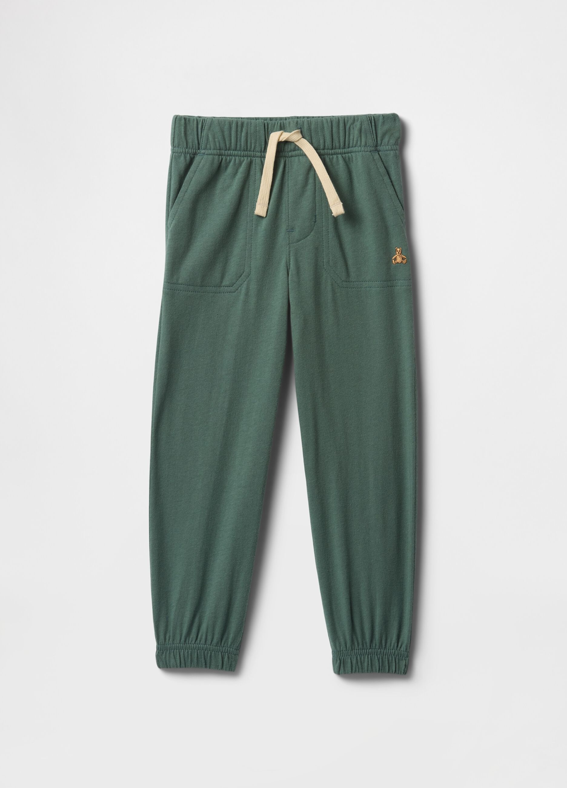 Pantaloni jogger verdi con elastico in vita e tasche