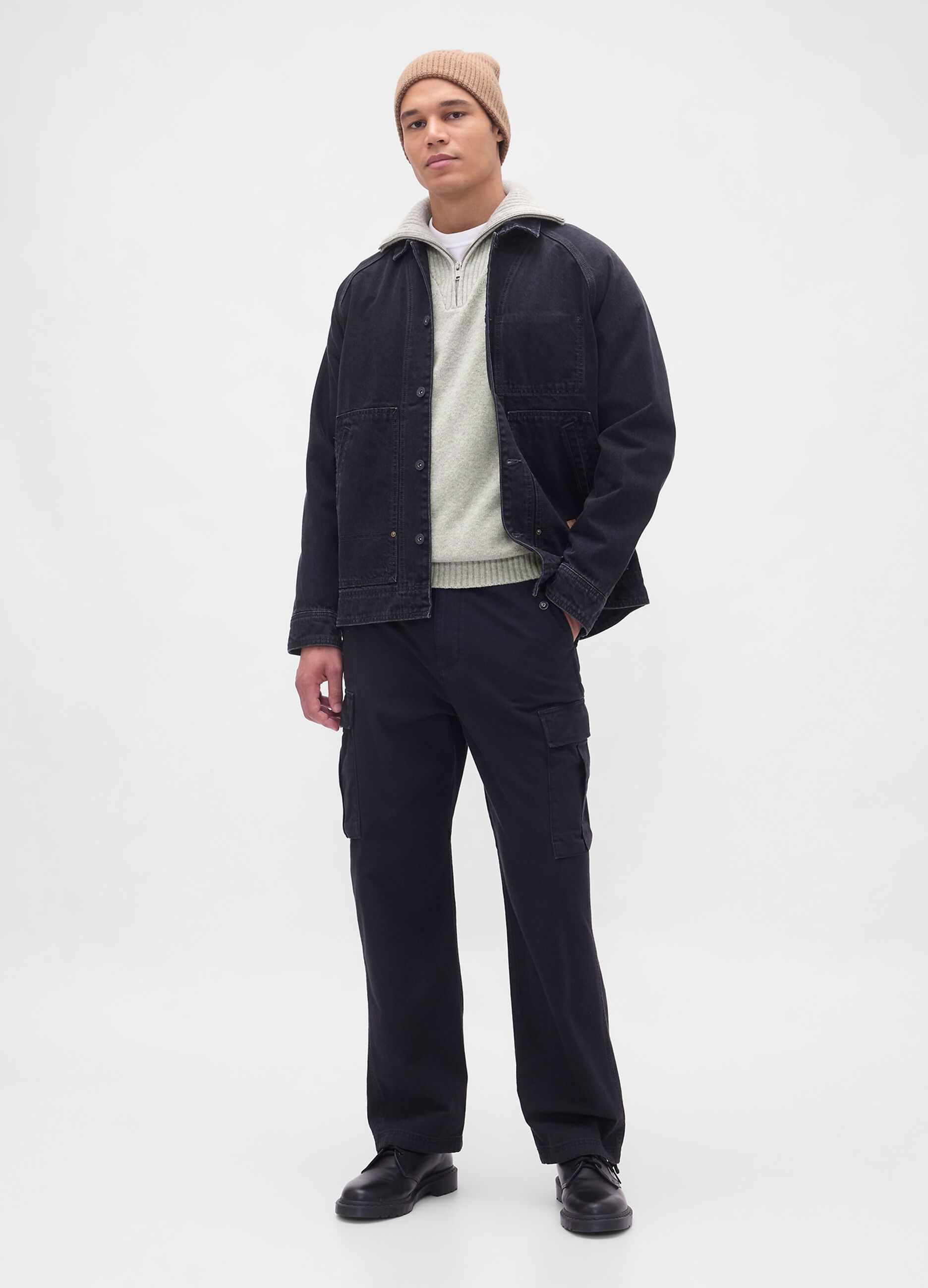 Maglione CashSoft con zip in misto cotone