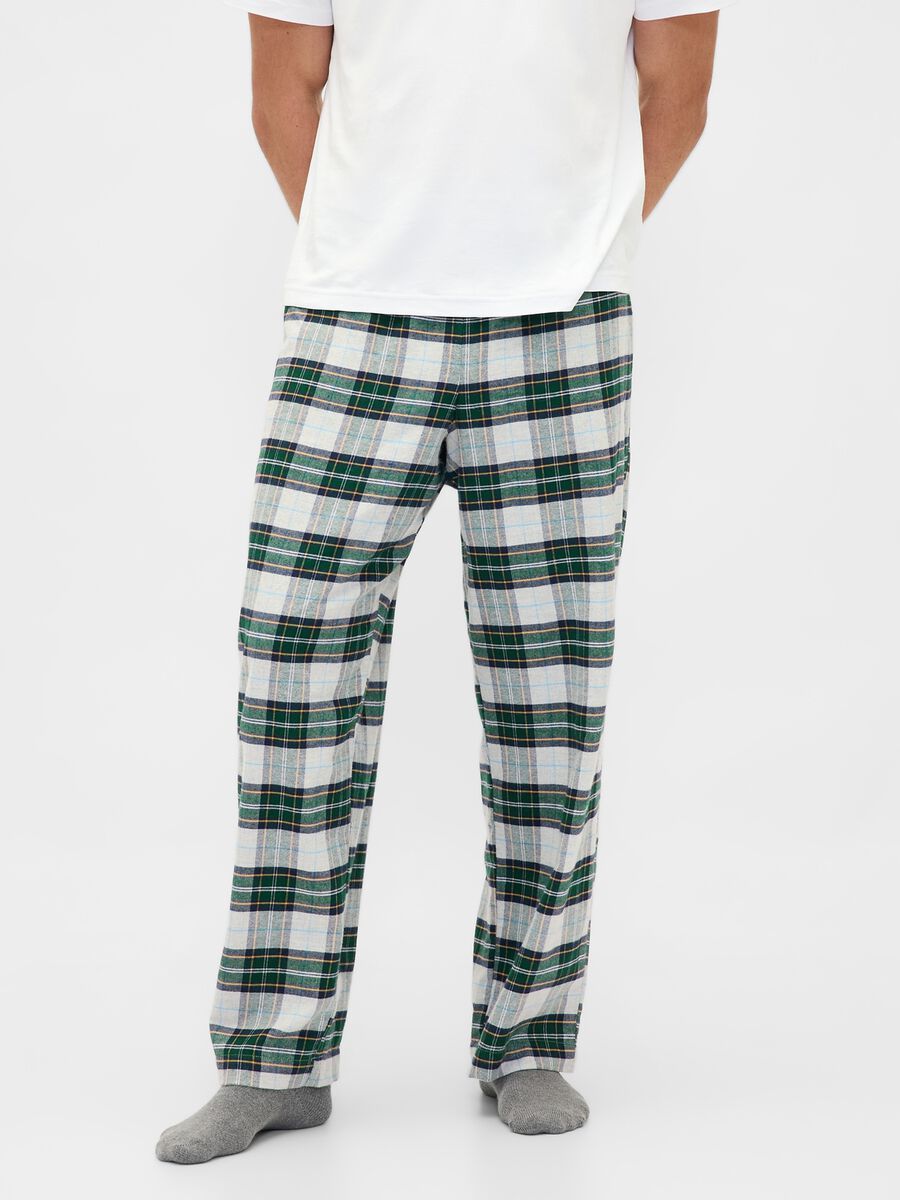 Pigiama verde a quadri in cotone Donna_4