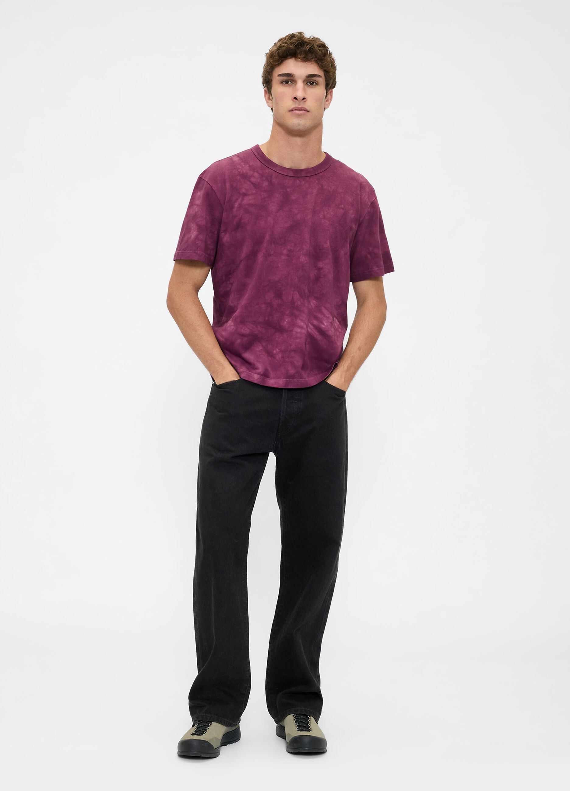 T-shirt viola a maniche corte in cotone_2