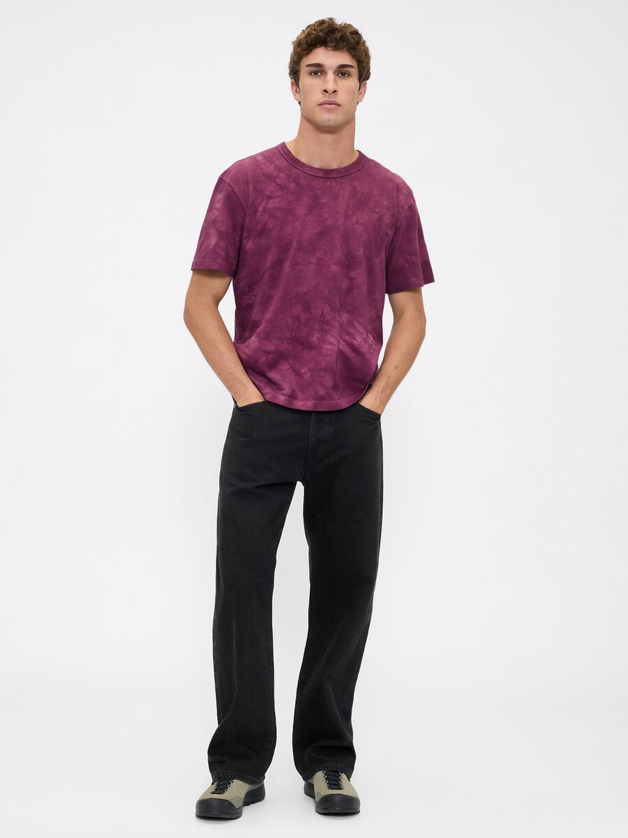 T-shirt viola a maniche corte in cotone Uomo_2