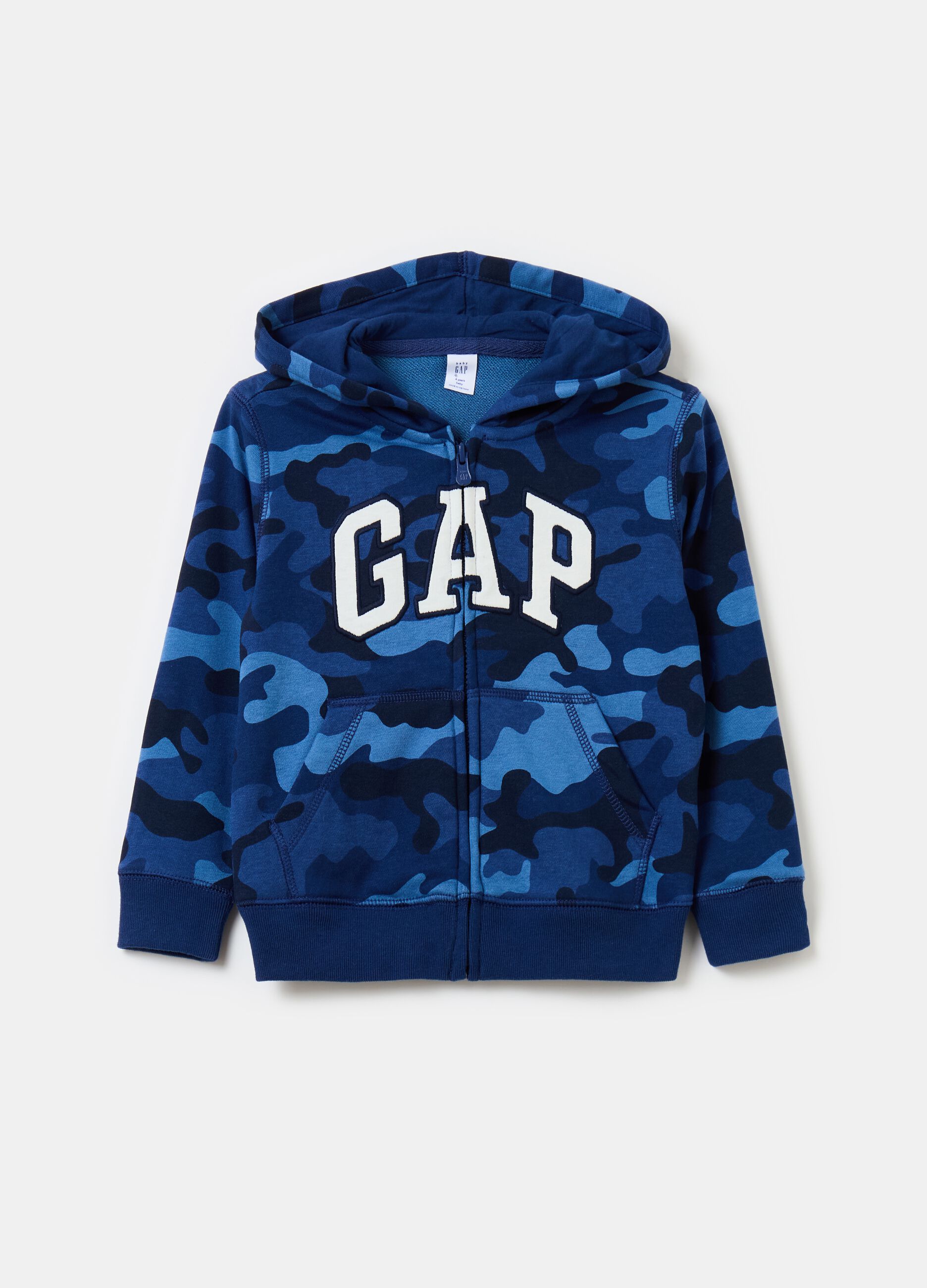 Full-zip con cappuccio camouflage