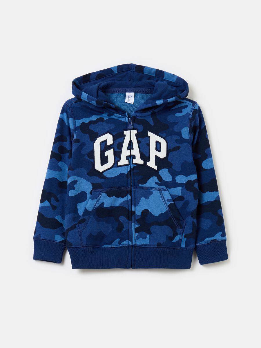 Full-zip con cappuccio camouflage Bimbo_0