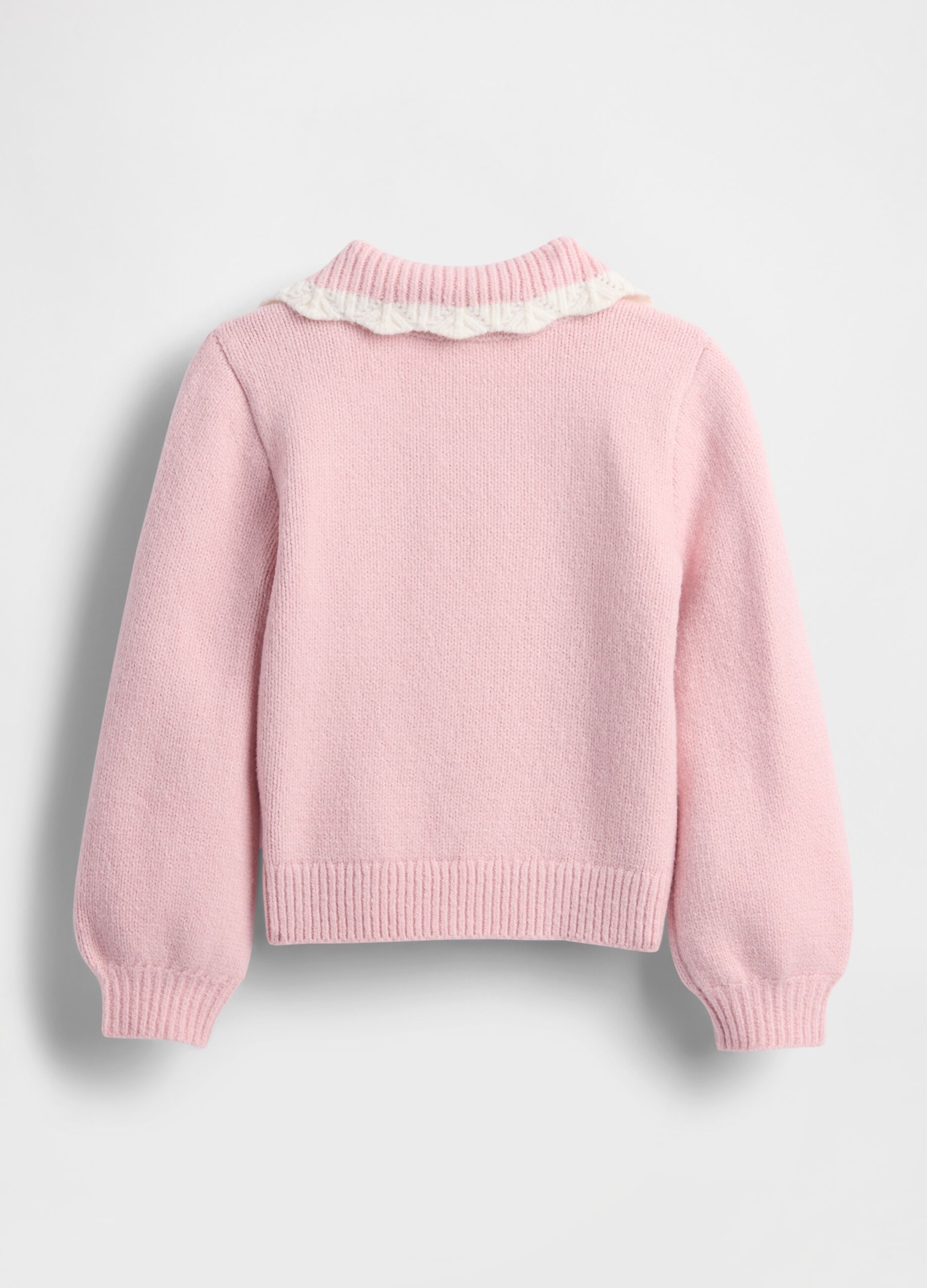 Maglione rosa con colletto da bambina