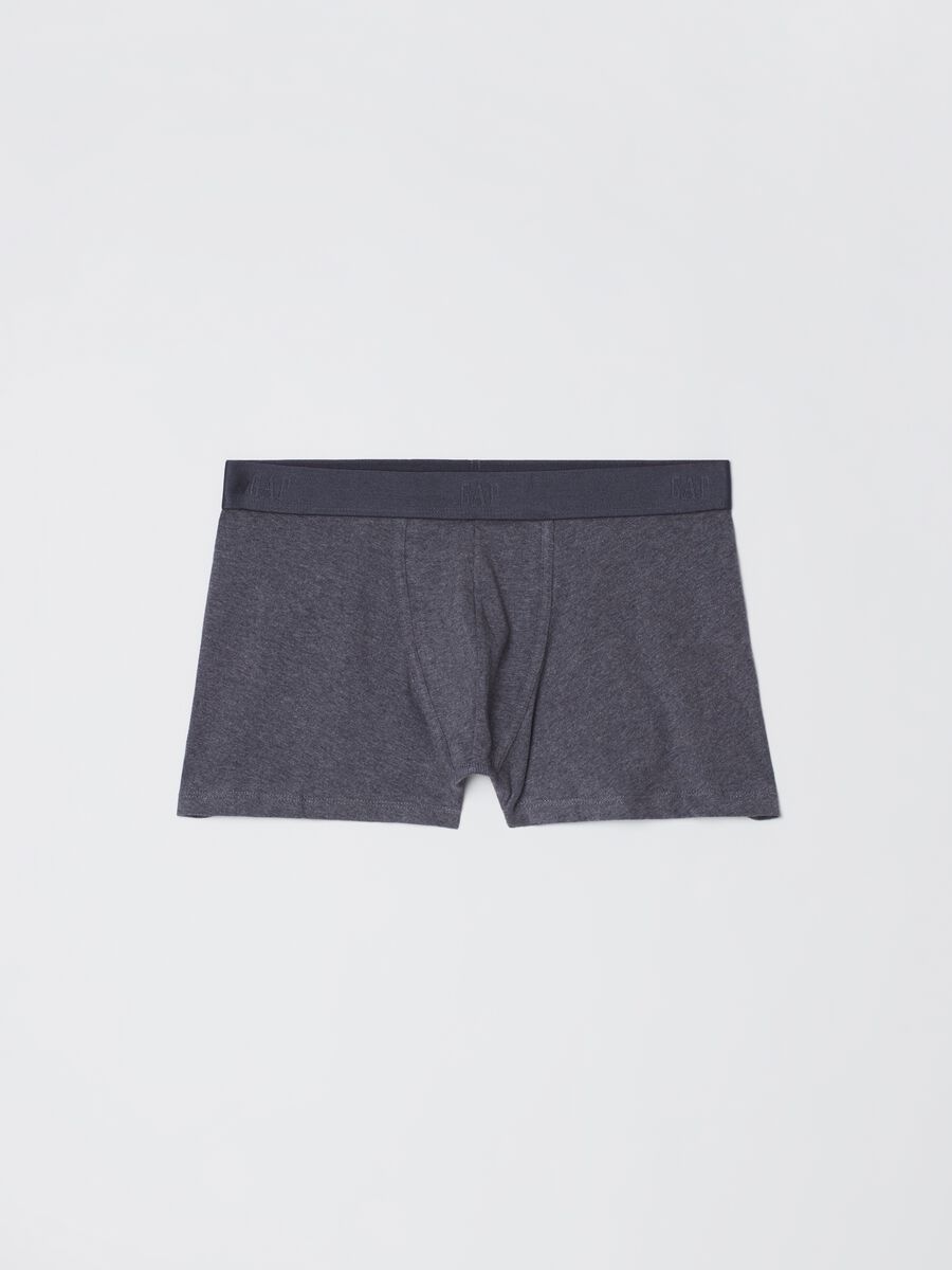 Mélange boxer shorts in stretch organic cotton Man_0