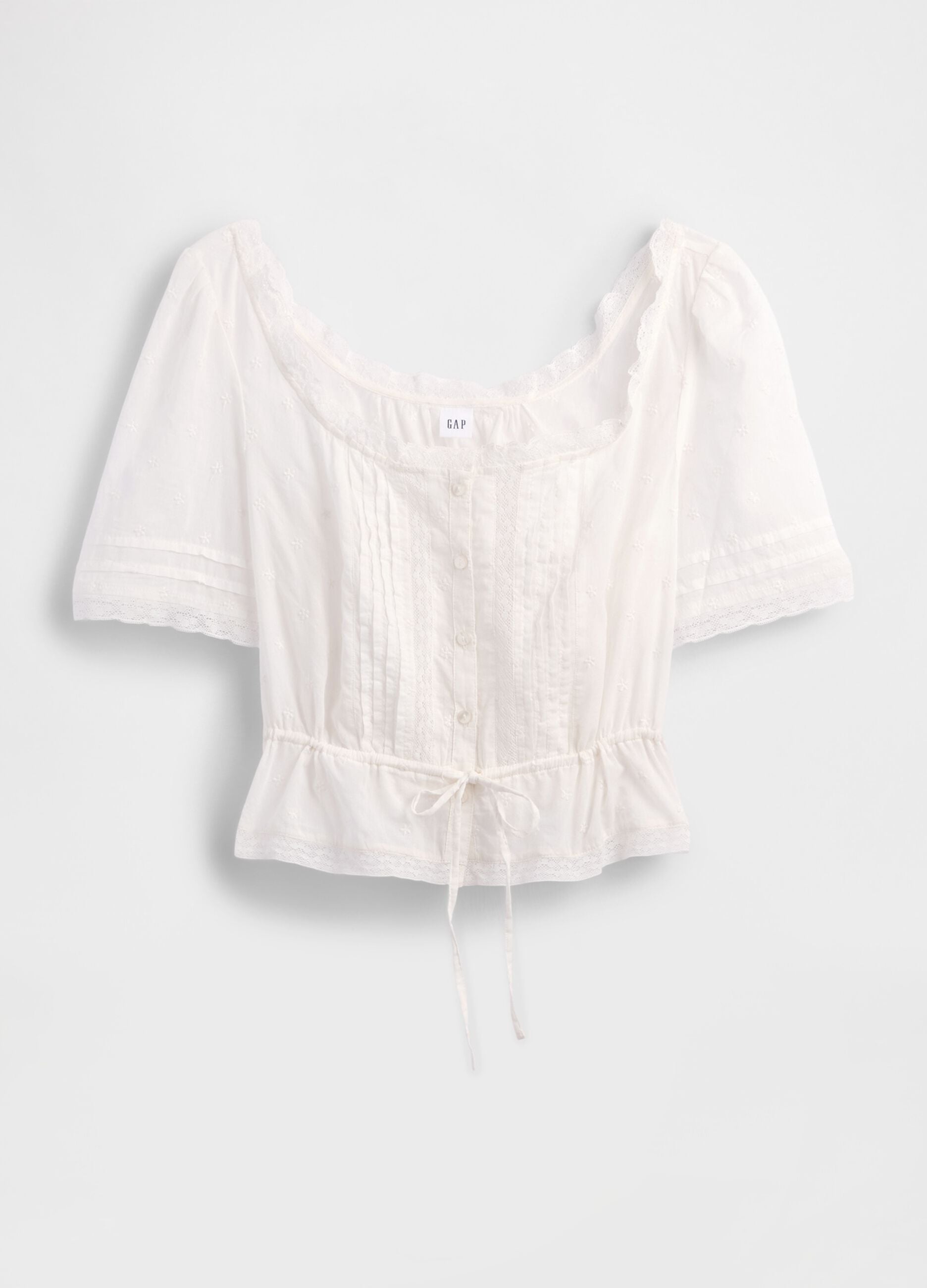 Blusa in puro cotone con maniche corte