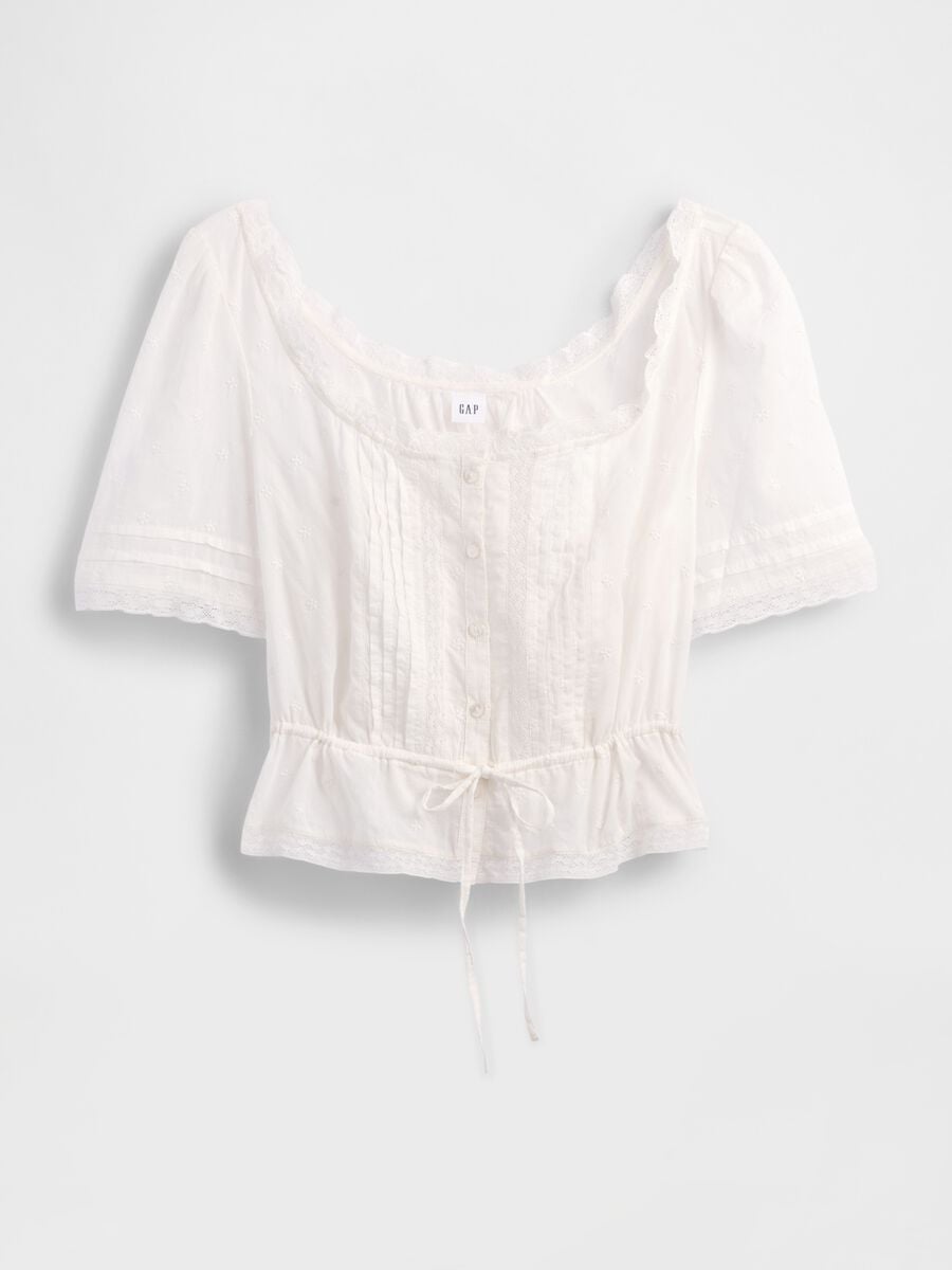 Blusa in puro cotone con maniche corte Donna_4