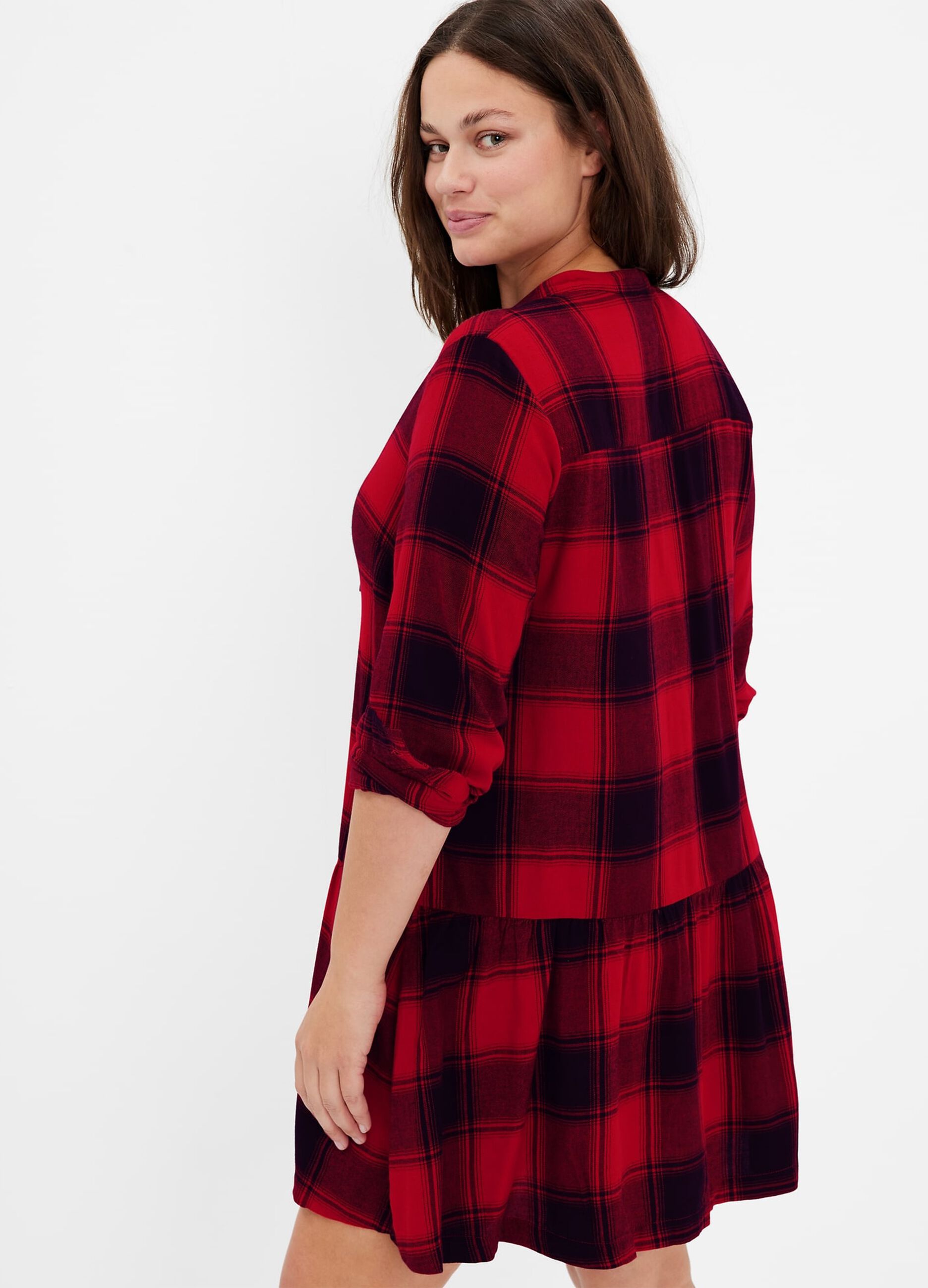 Short shirt dress with check pattern_3