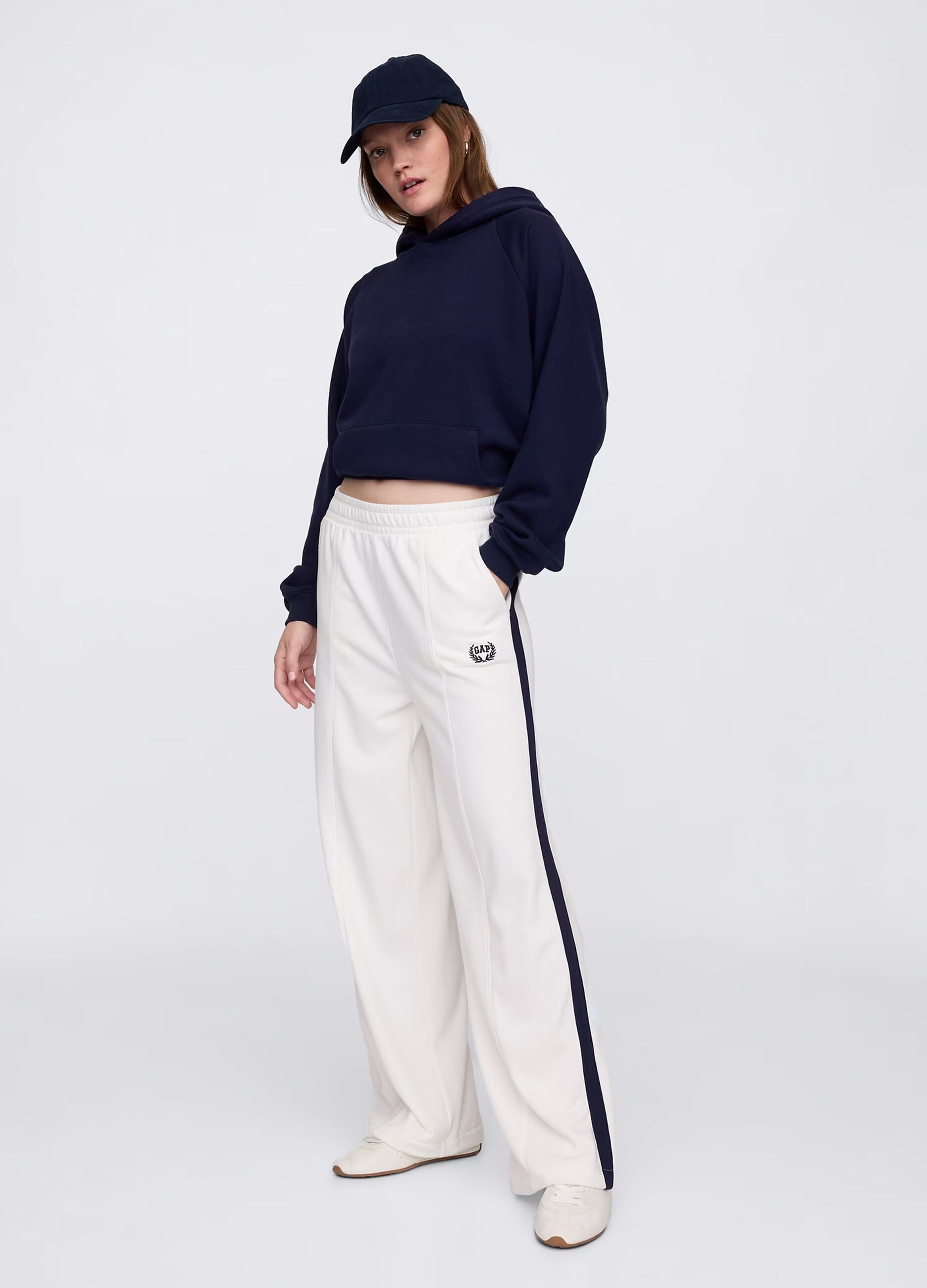 Pantaloni bianchi in misto cotone