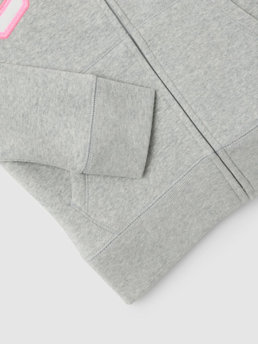 Full-zip in felpa con patch logo Bambina_3