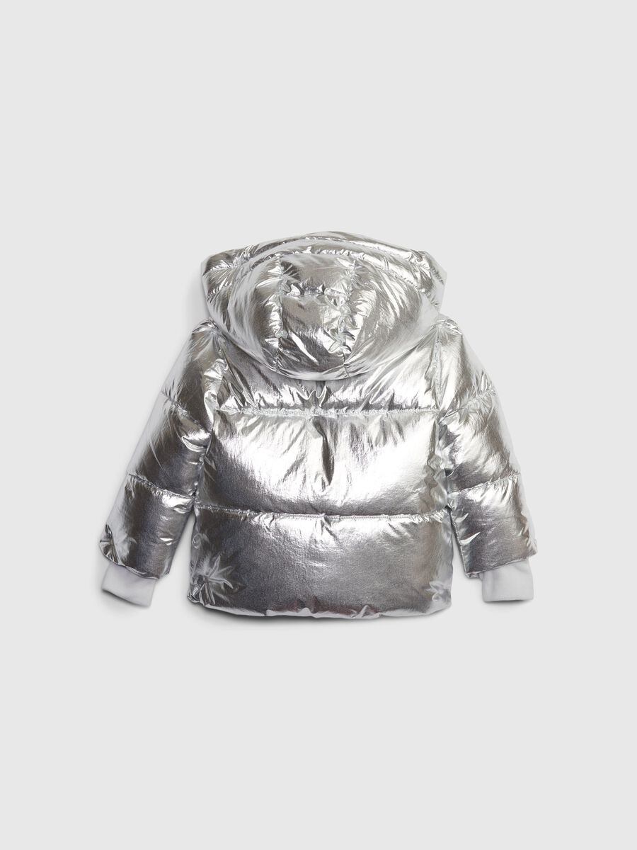 Metallic down jacket with hood Girl_3