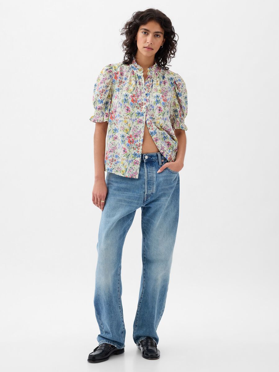 Floral blouse with puffed sleeves Woman_0