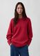 Maglione girocollo in puro cotone rosso regular fit_0