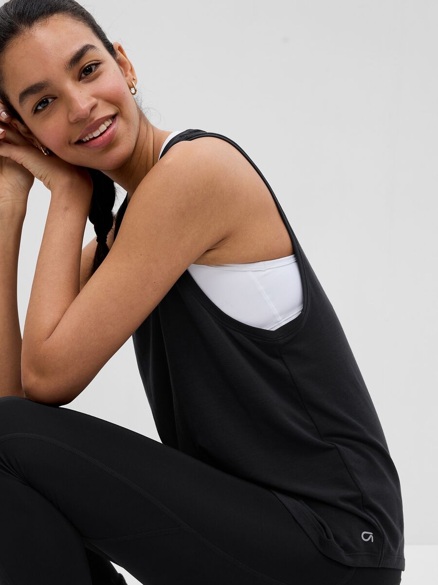 Tank top stretch girocollo Donna_2