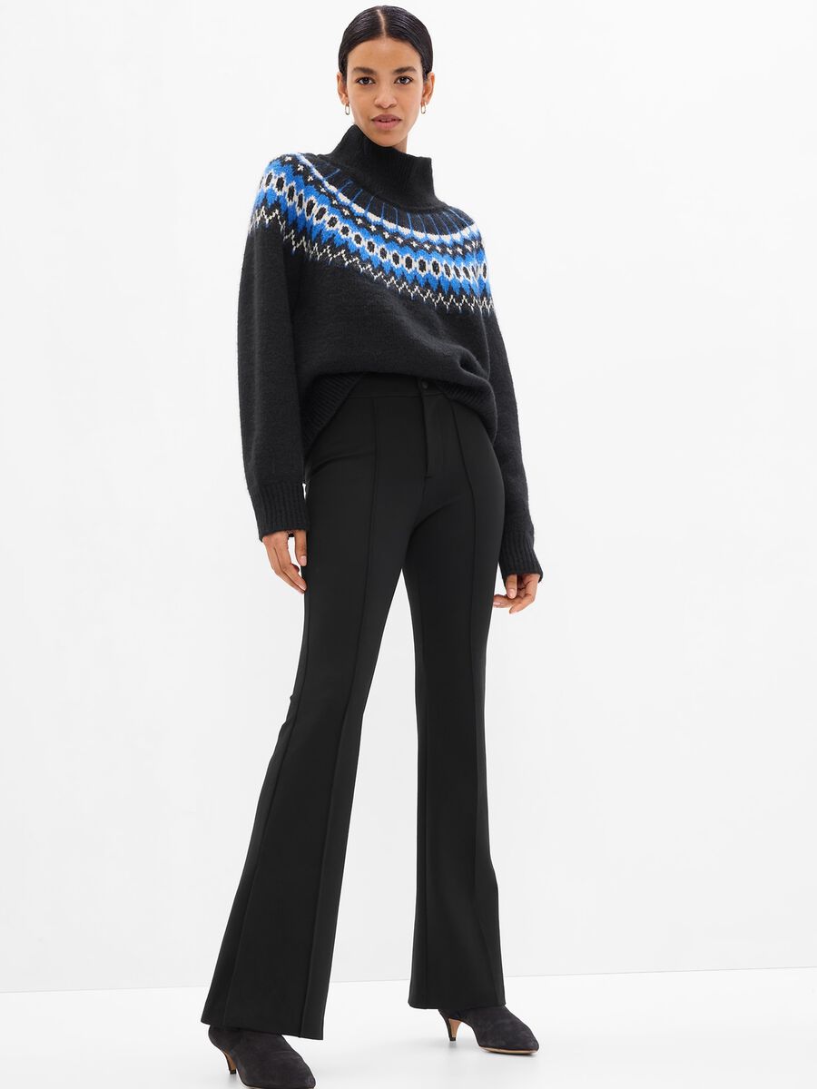 Pantaloni flare fit con spacchi Donna_0