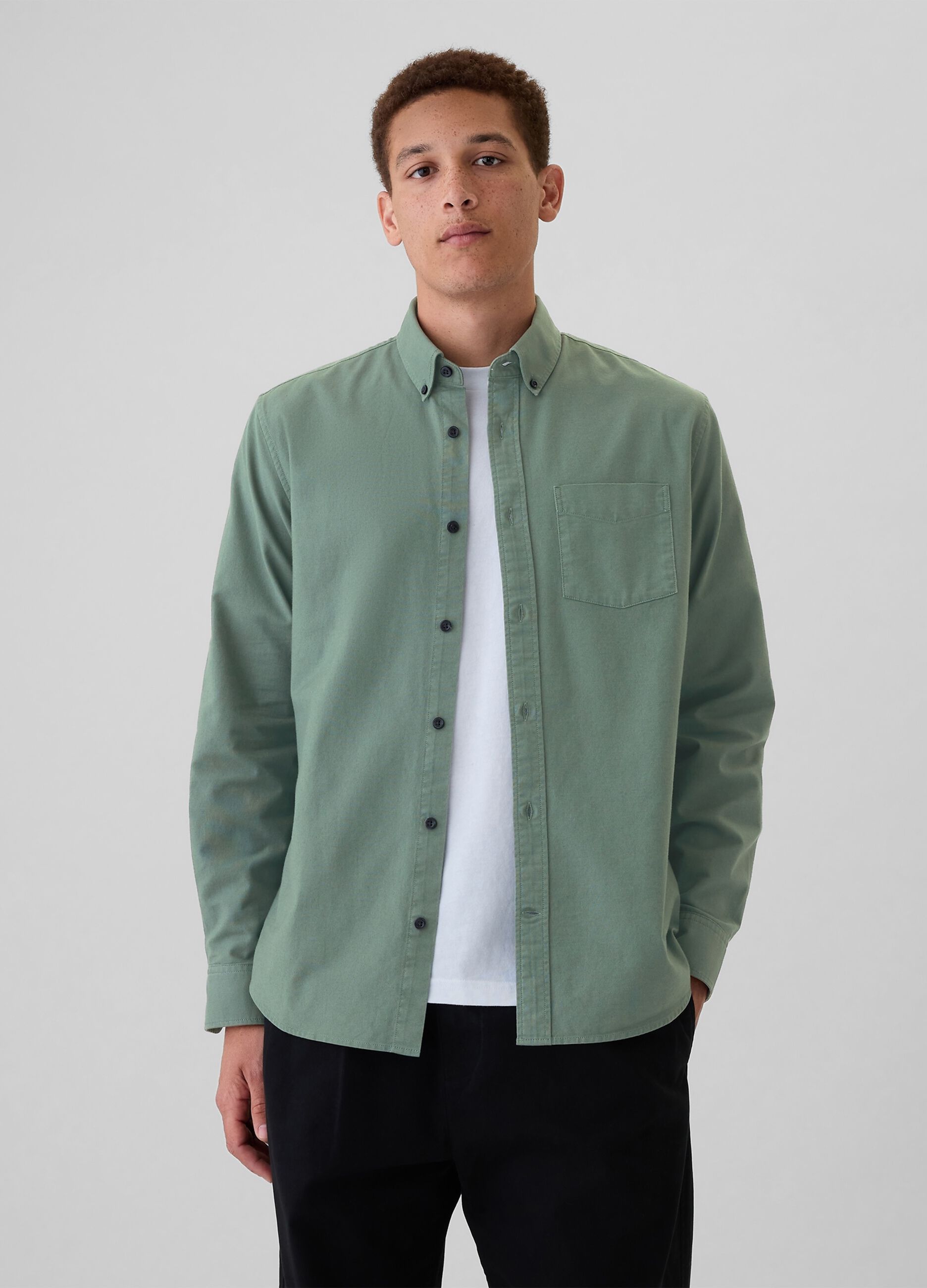 Camicia regular fit in cotone oxford