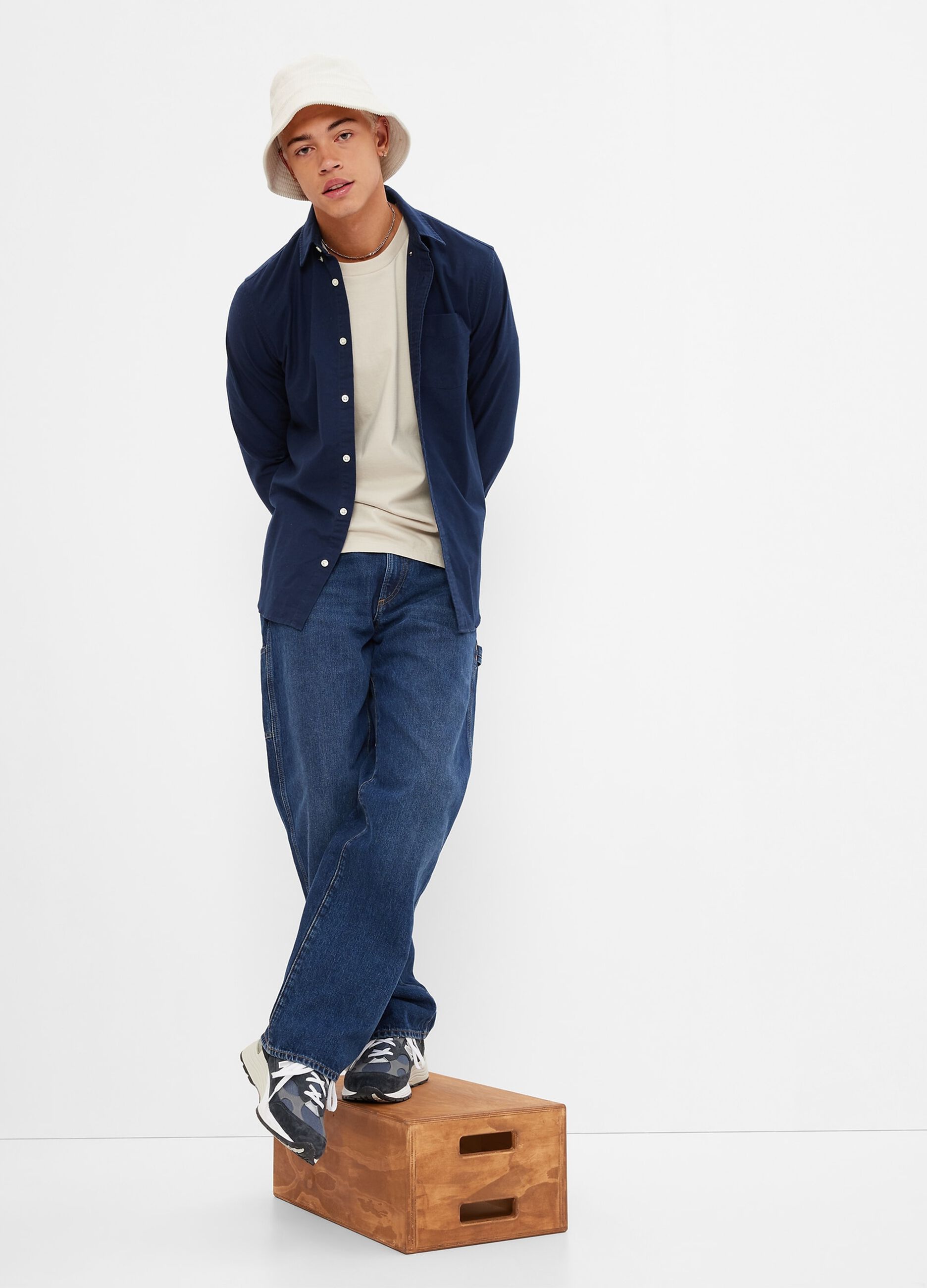 Camicia regular fit in cotone oxford