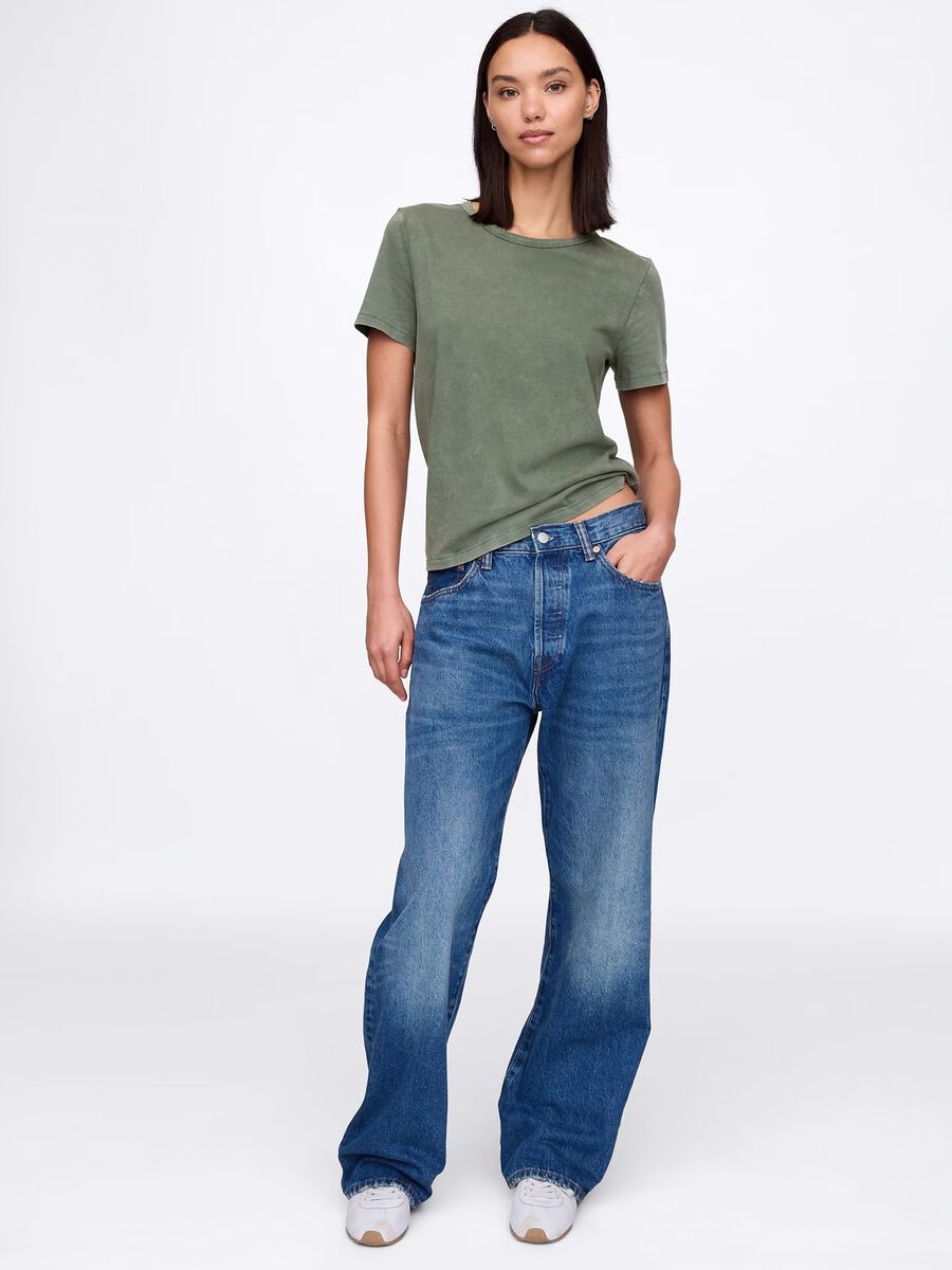 Green Pure Cotton Gap T-shirt Woman_1